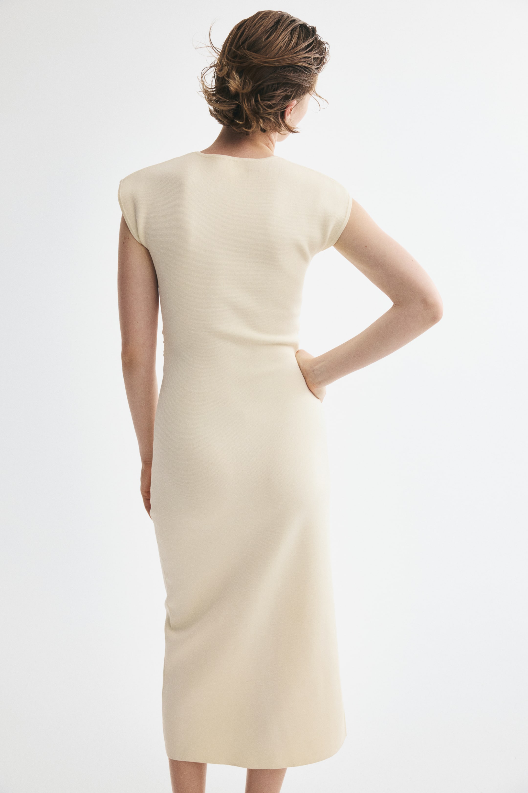 Robe midi à effet drapé