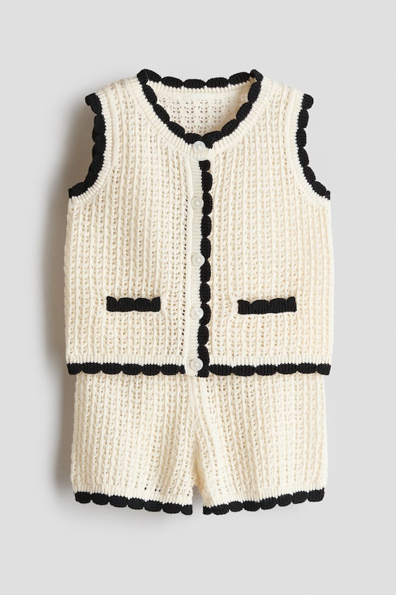 Детские свитеры H&M 2-Piece Pointelle-Knit Cotton Set