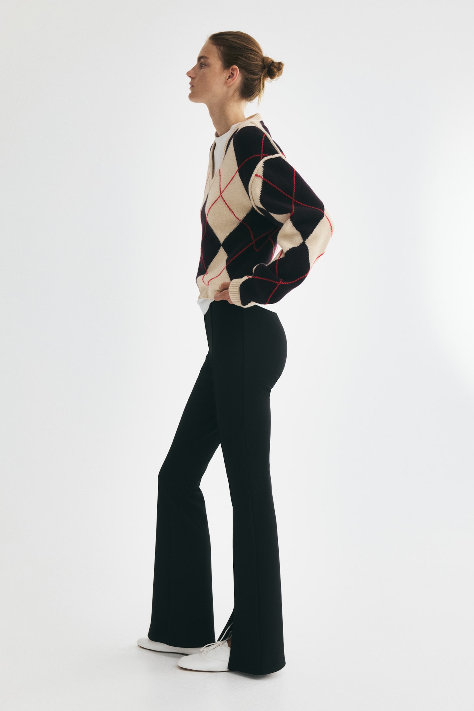 Женские леггинсы H&M Flared Creased, цвет: Чёрный — фото 5