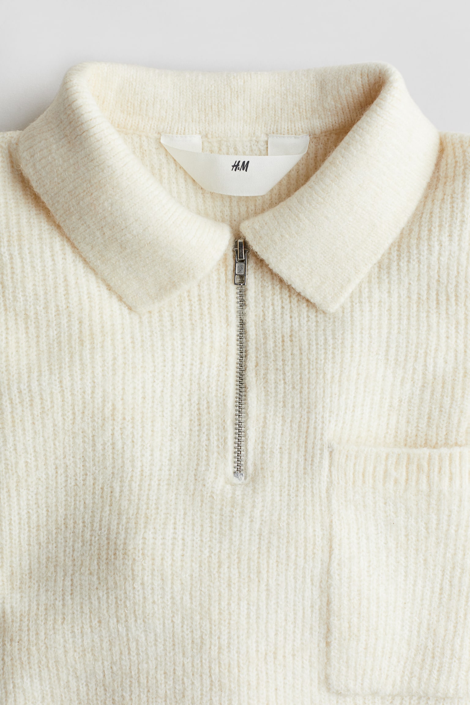 Zip-top polo jumper - Cream - 3