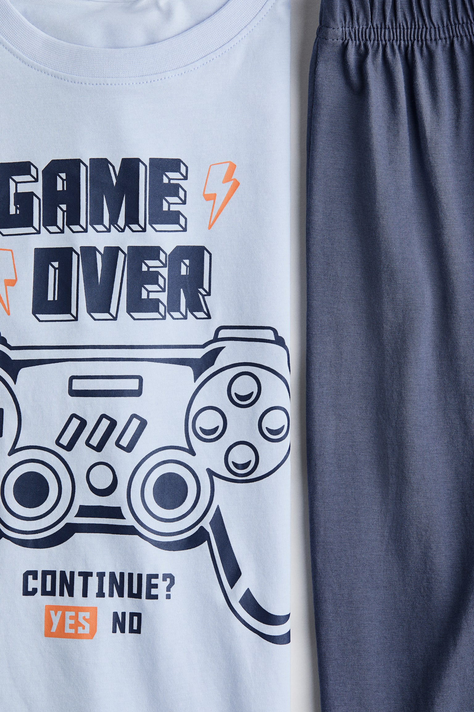 Bawełniana piżama z nadrukiem - Jasnoniebieski/Gamepad - 2