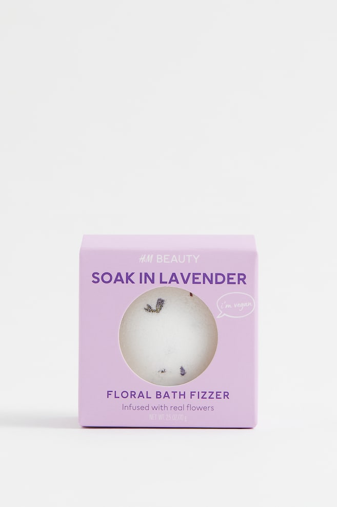 Bath fizzer with flower petals - Soak in Lavender/Float in Roses - 1