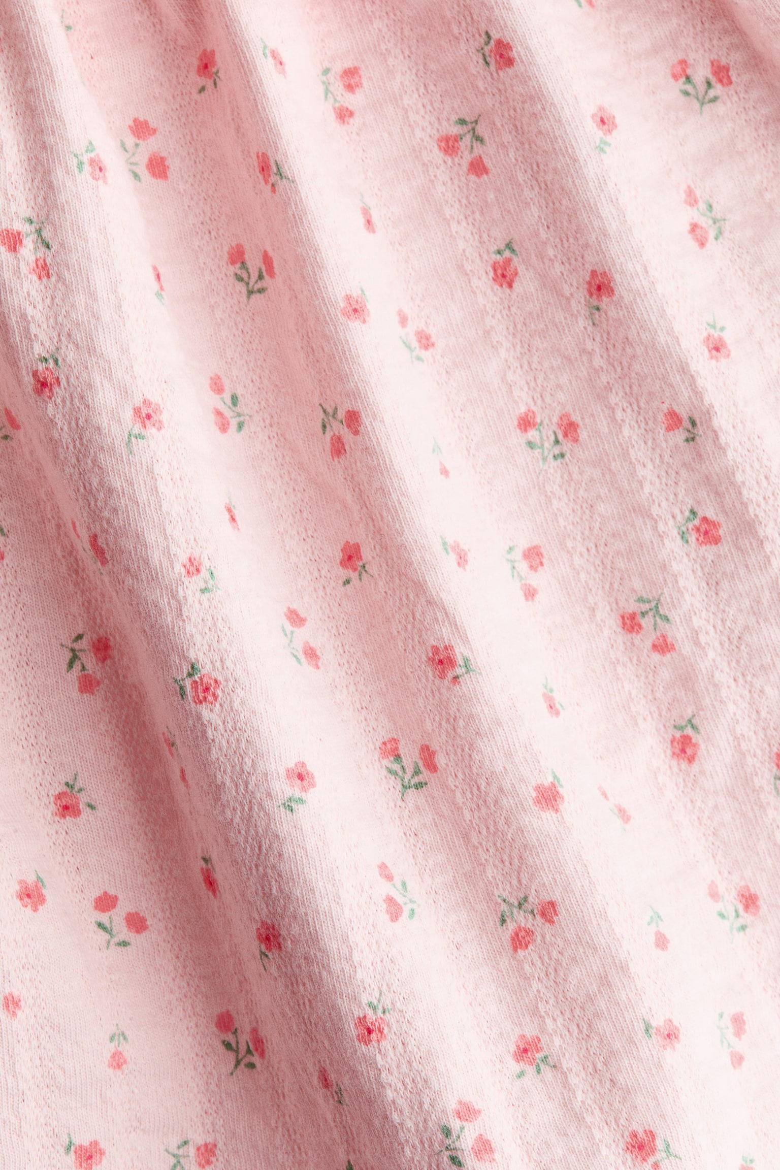 שמלת כותנה עם פפיון - ורוד בהיר/פרחוני/לבן/תכלת פסים - 2