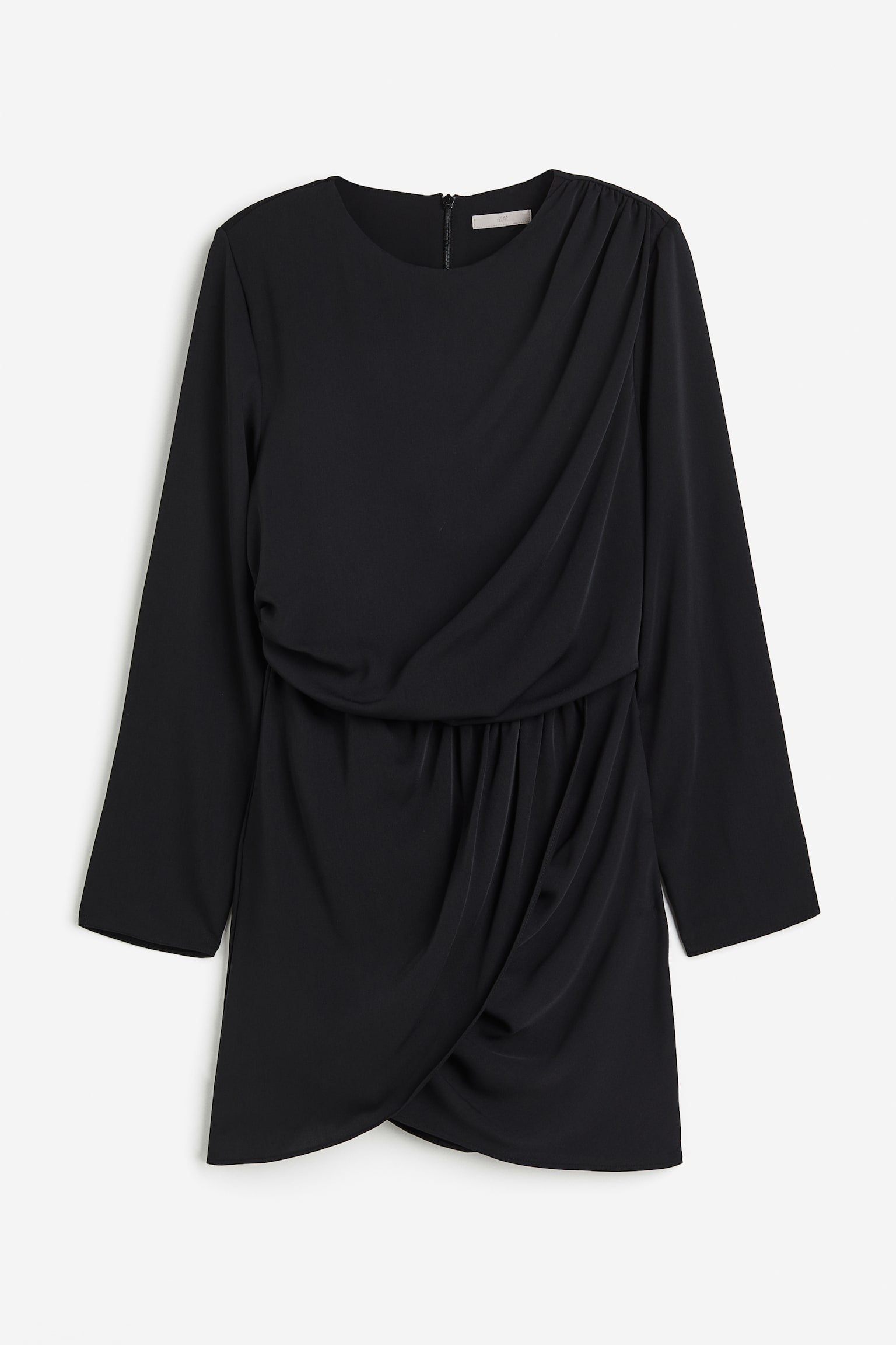 Draped Dress - Black/Grey/Cream - 1