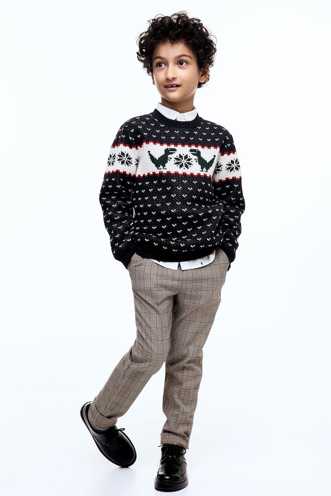 Pullover in maglia jacquard - Blu navy/dinosauri/Rosso/fantasia/Rosso/fantasia - 3