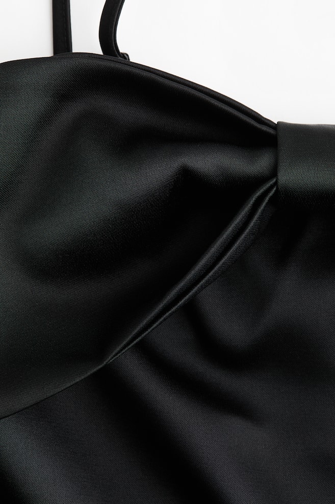 Bow-Front Bandeau Dress - Black/White - 6