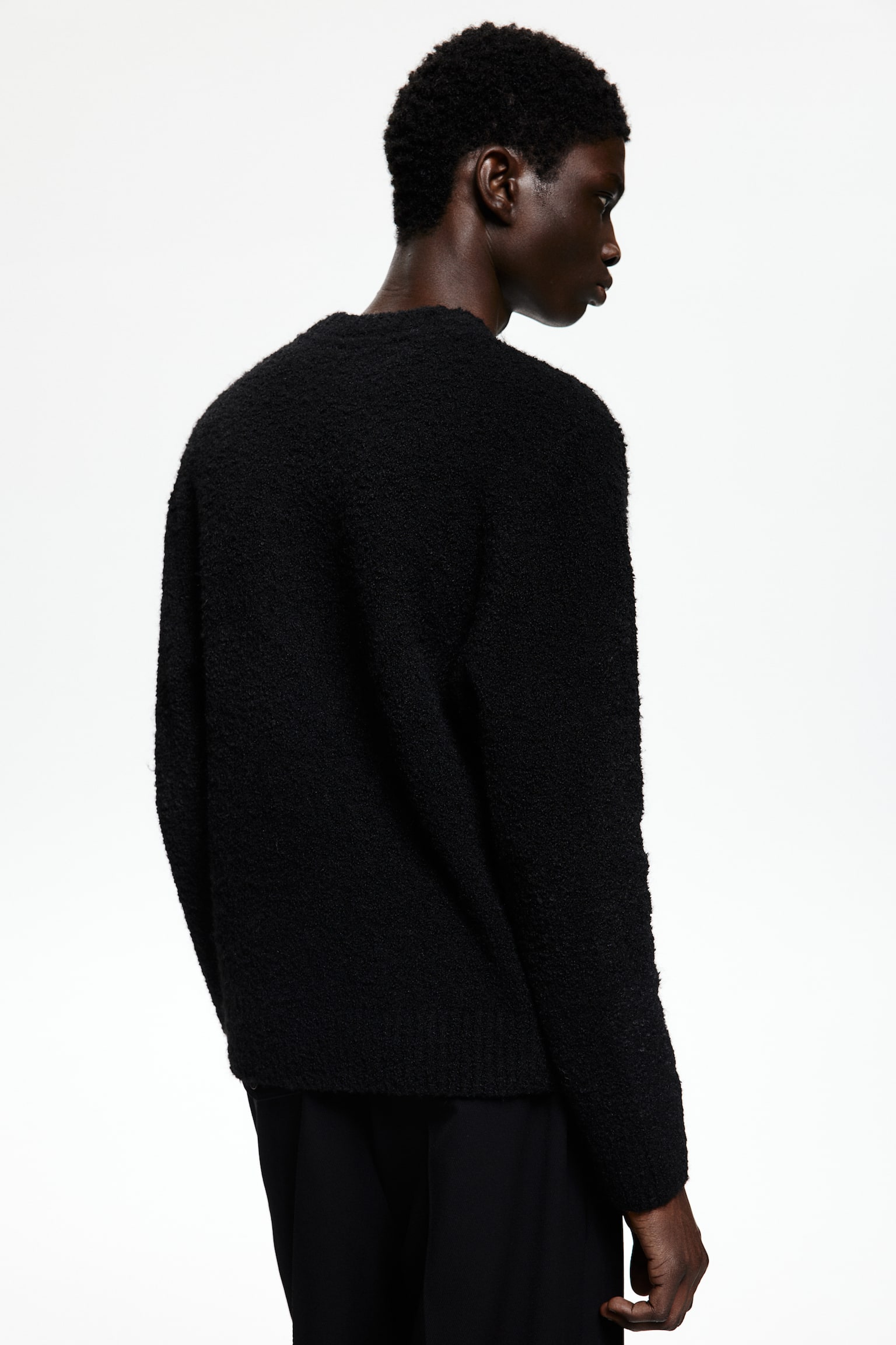 Regular Fit Fine-knit jumper - Svart/Crèmevit/Beige/Vinröd - 6