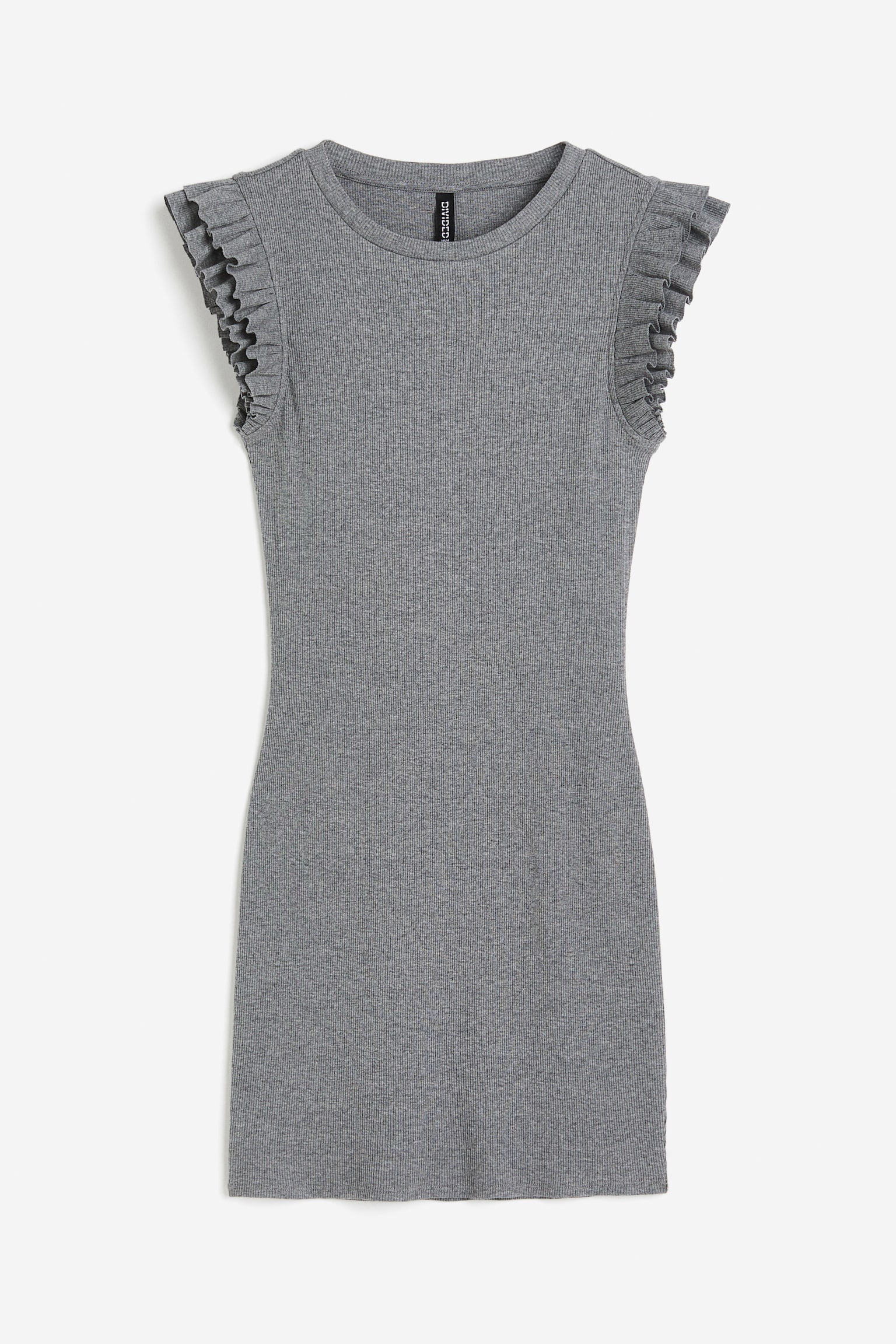 Flutter Sleeve Bodycon Dress - Grey/Light purple/Cream/Black - 1