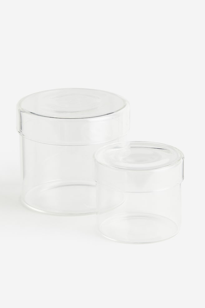 Glass box with a lid - Clear glass/Light green - 2