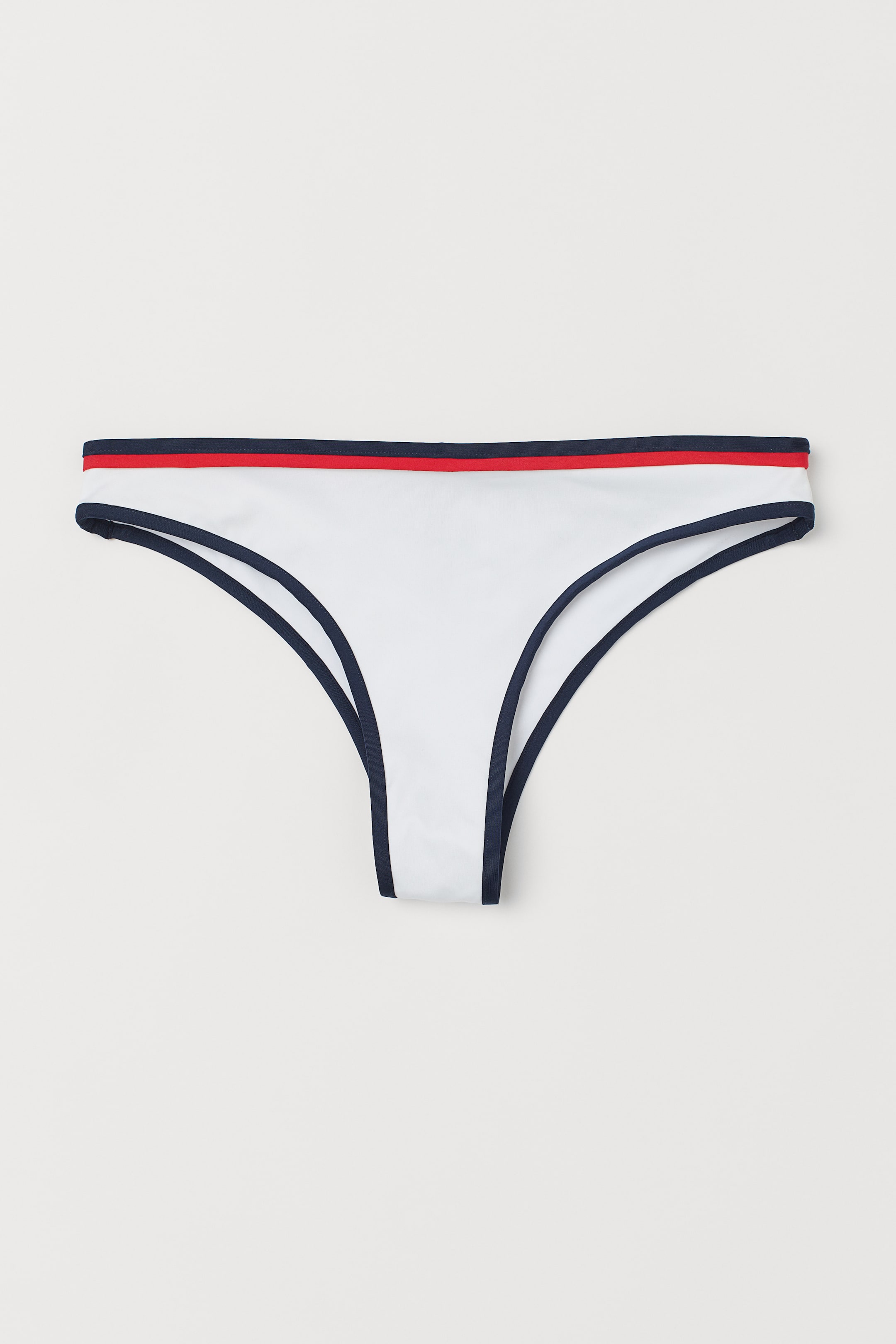 Grotere afbeelding bekijken: Bikinislip - Brazilian - Wit/marineblauw - DAMES | H&M NL 1