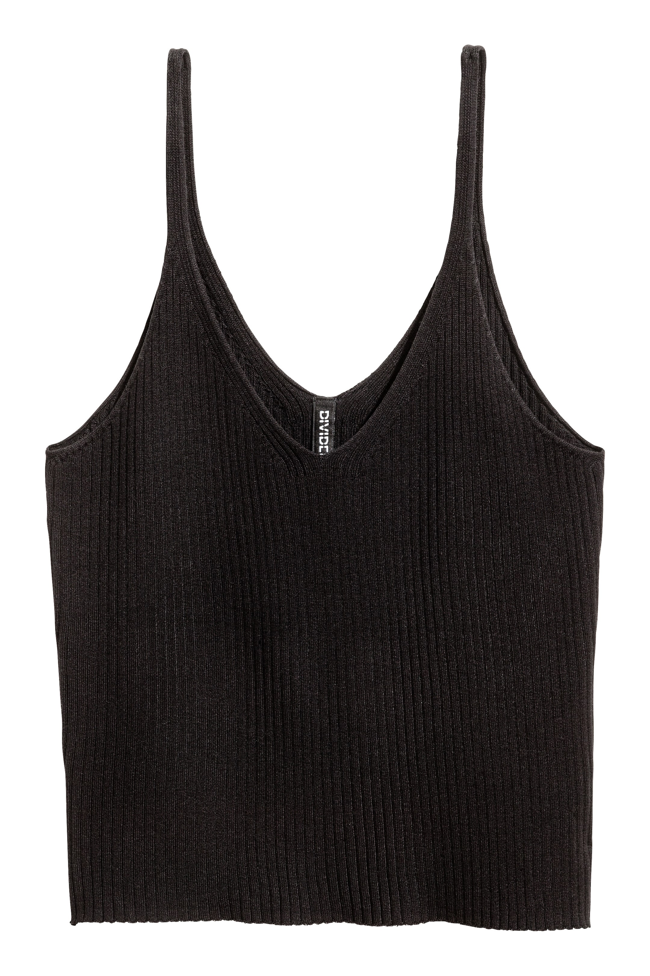 Agrandir l'image: Top en maille côtelée - Noir - FEMME | H&M FR 1