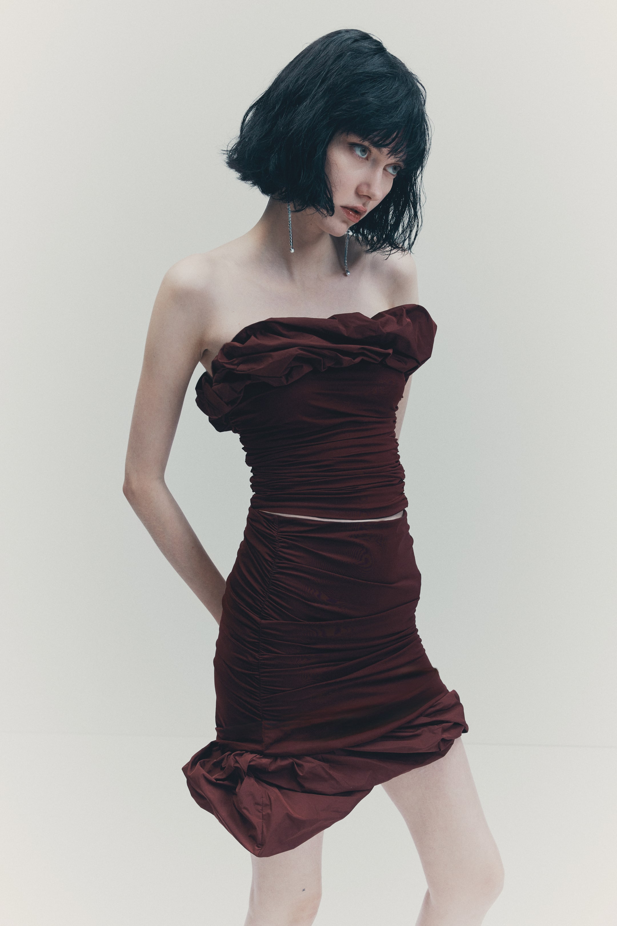 Agrandir l'image: Draped skirt - Bordeaux - FEMME | H&M FR 2