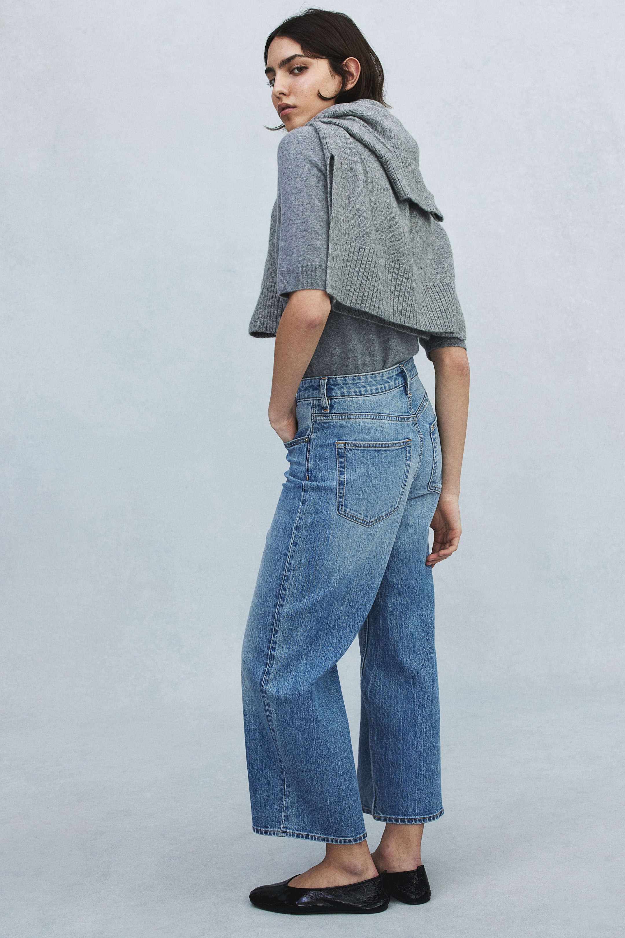 Wide High Cropped Jeans