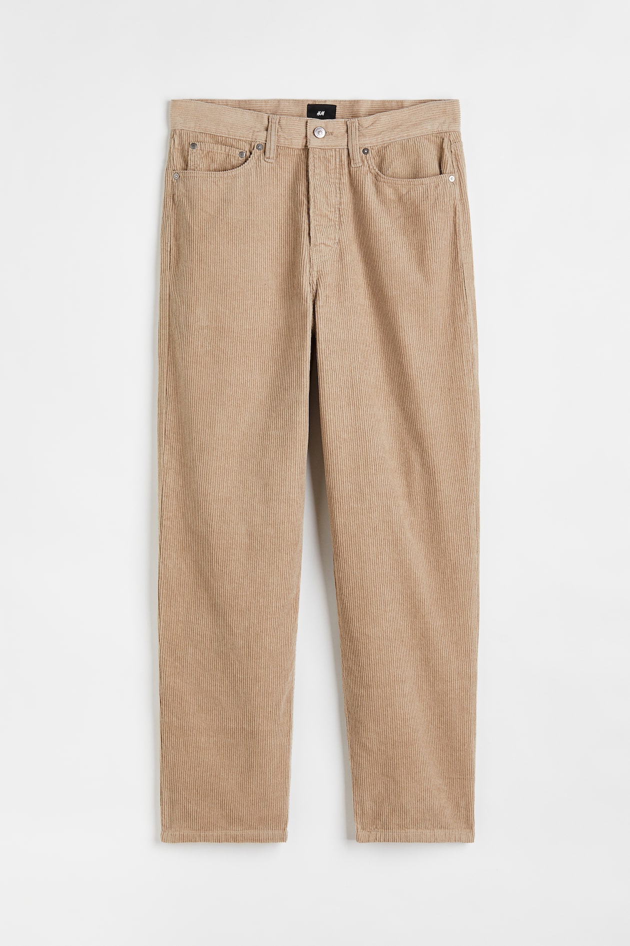 Loose Fit Baggy Corduroy Pants Men Men's Brown Loose Fit Washed