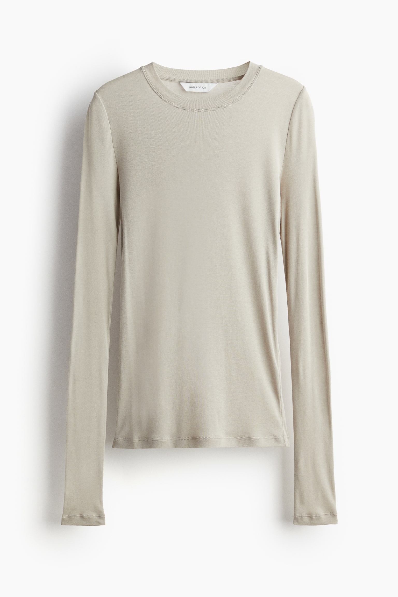 Pima cotton jersey top - Light greige/Vanilla/Black/Olive green/Beige - 2