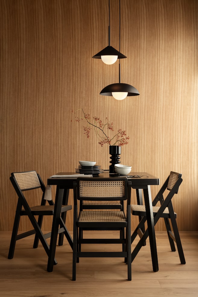 Wooden folding chair - Black/Rattan/Brown/Rattan - 2