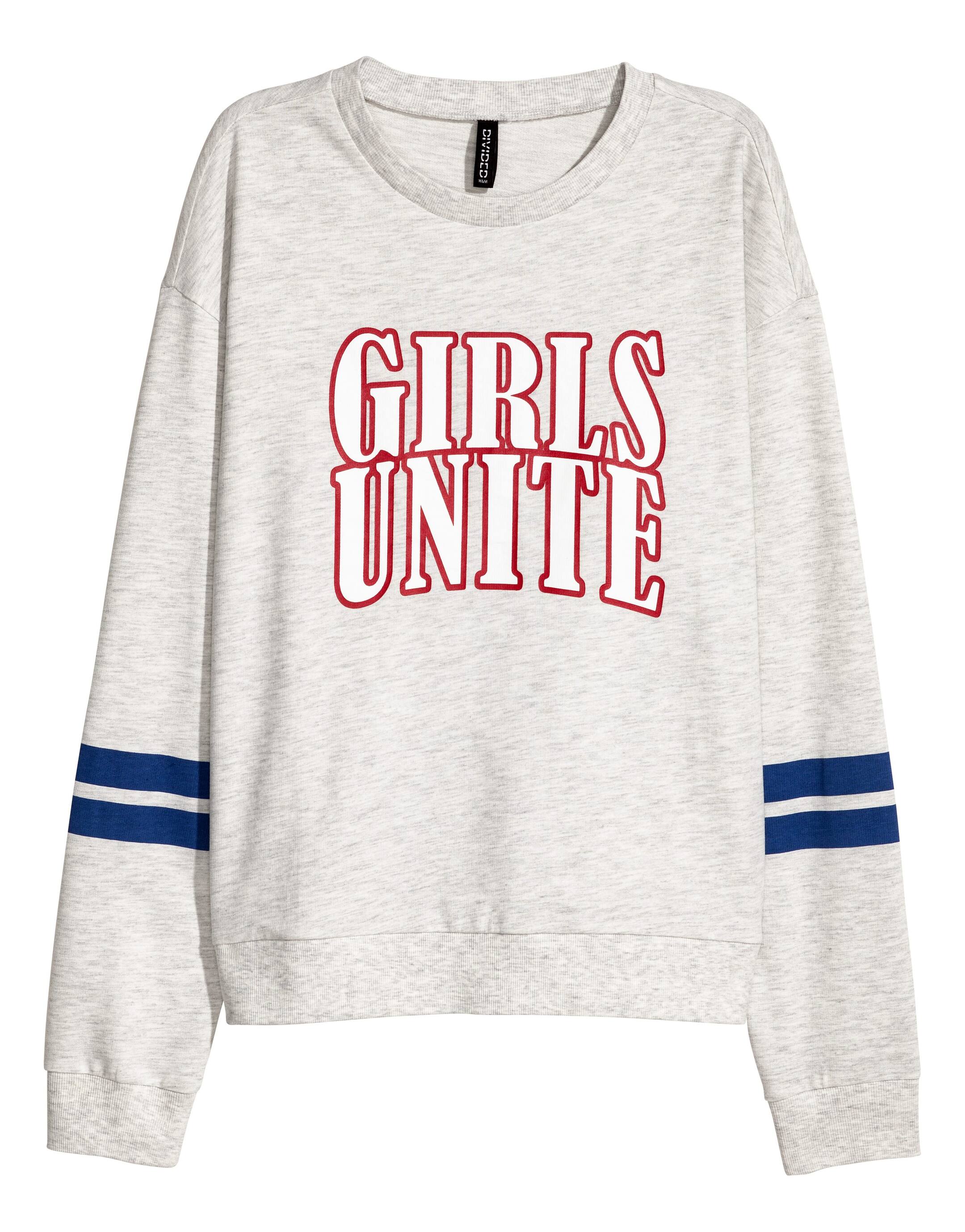 View larger image: Printed sweatshirt - Light grey marl - Ladies | H&M GB 1
