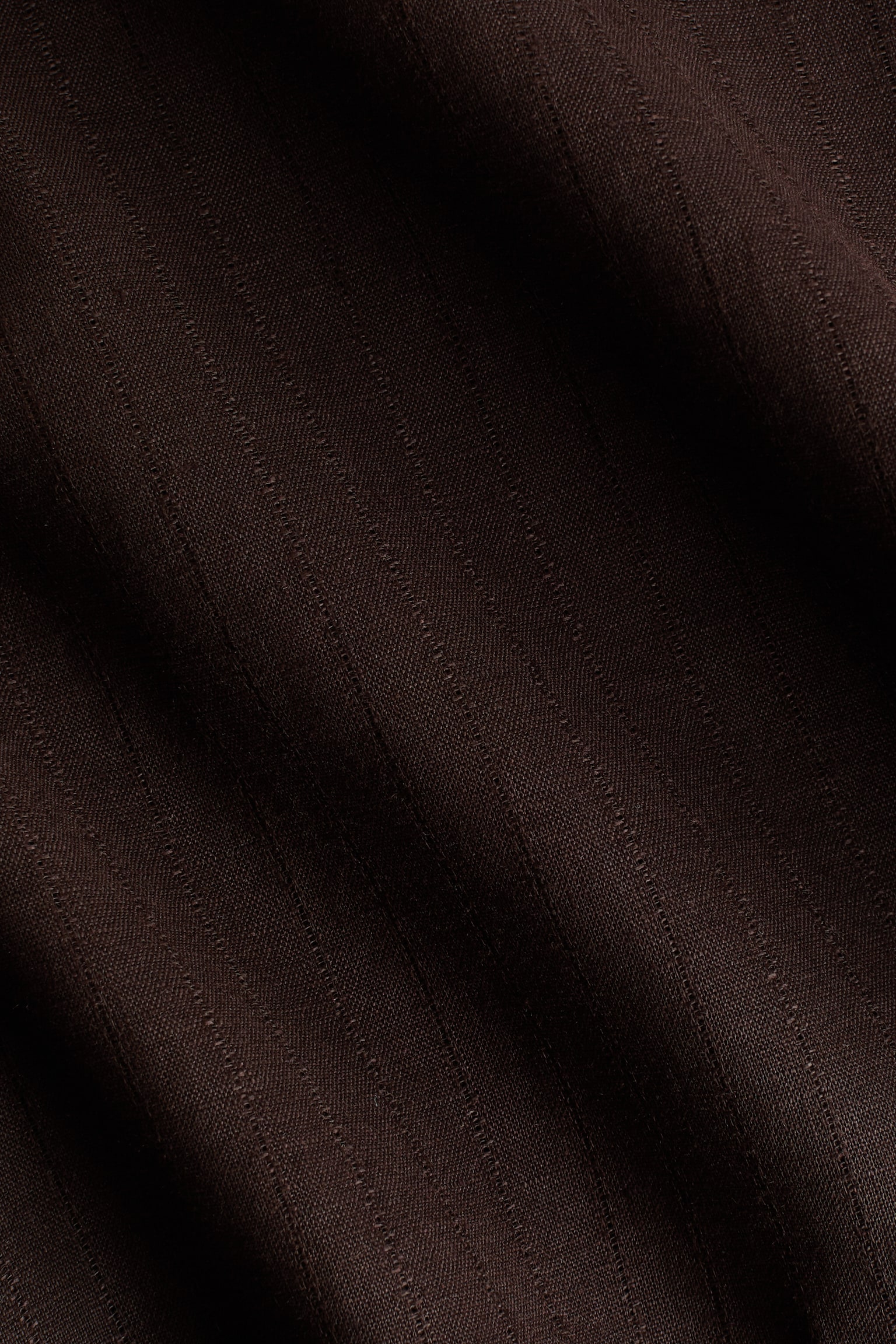 Oversized linen shirt - Dark brown/White - 4