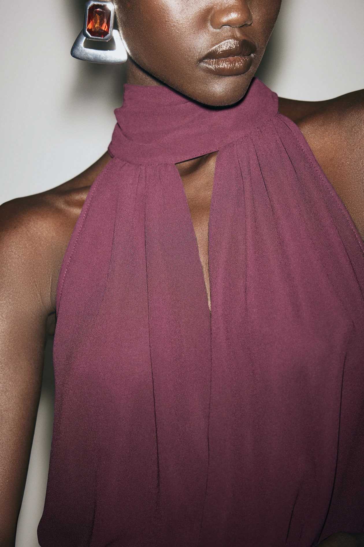 Top with Scarf Collar - image 4