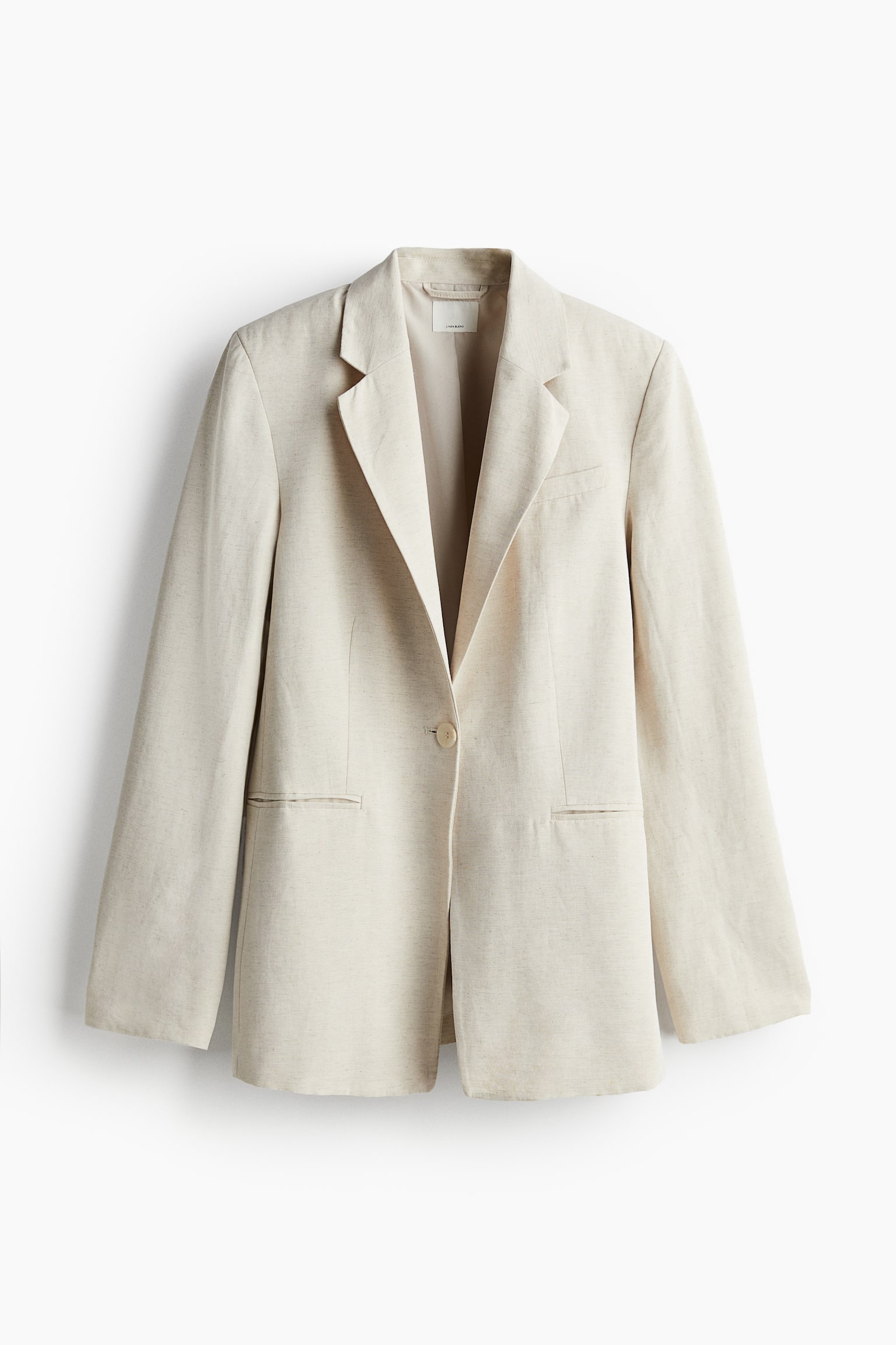 Linen Blend Blazer - Light beige - 2