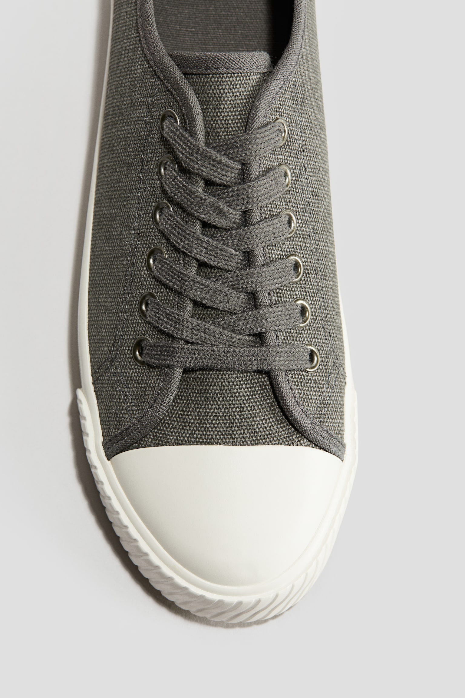 Cotton canvas trainers - Dark grey/Cream - 2