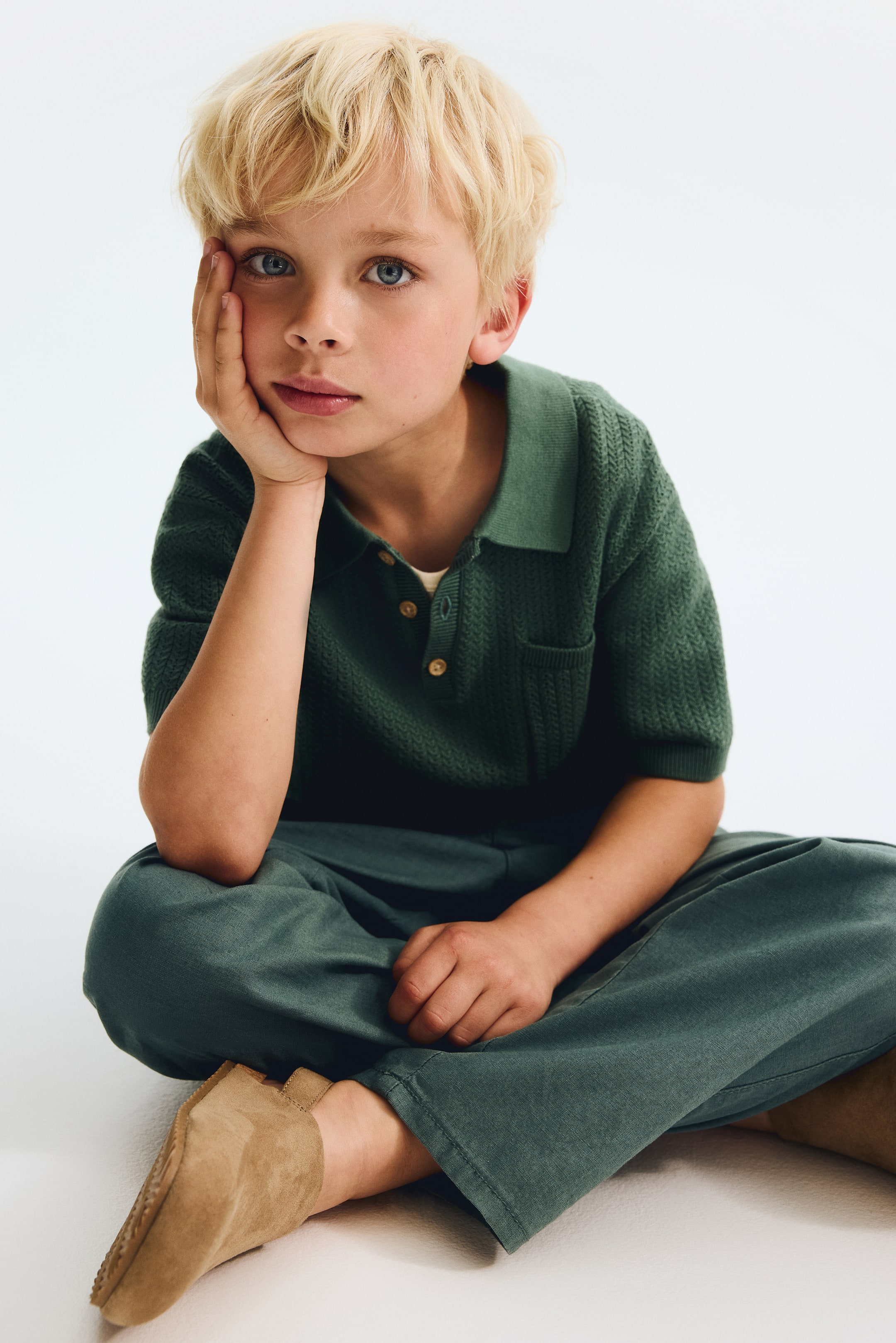 Linen-Blend Pants