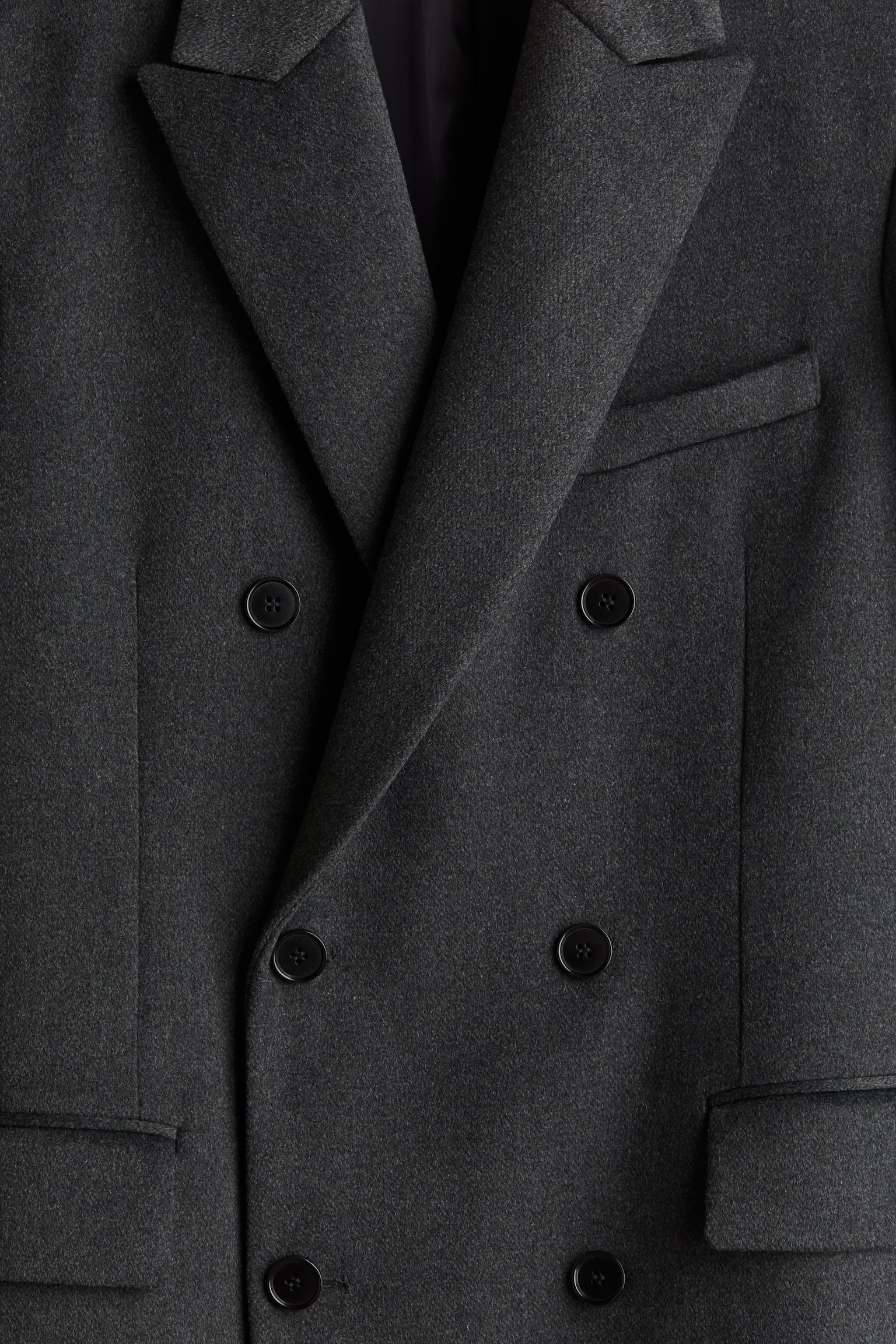 Double-breasted wool-blend coat - Dark grey - 7