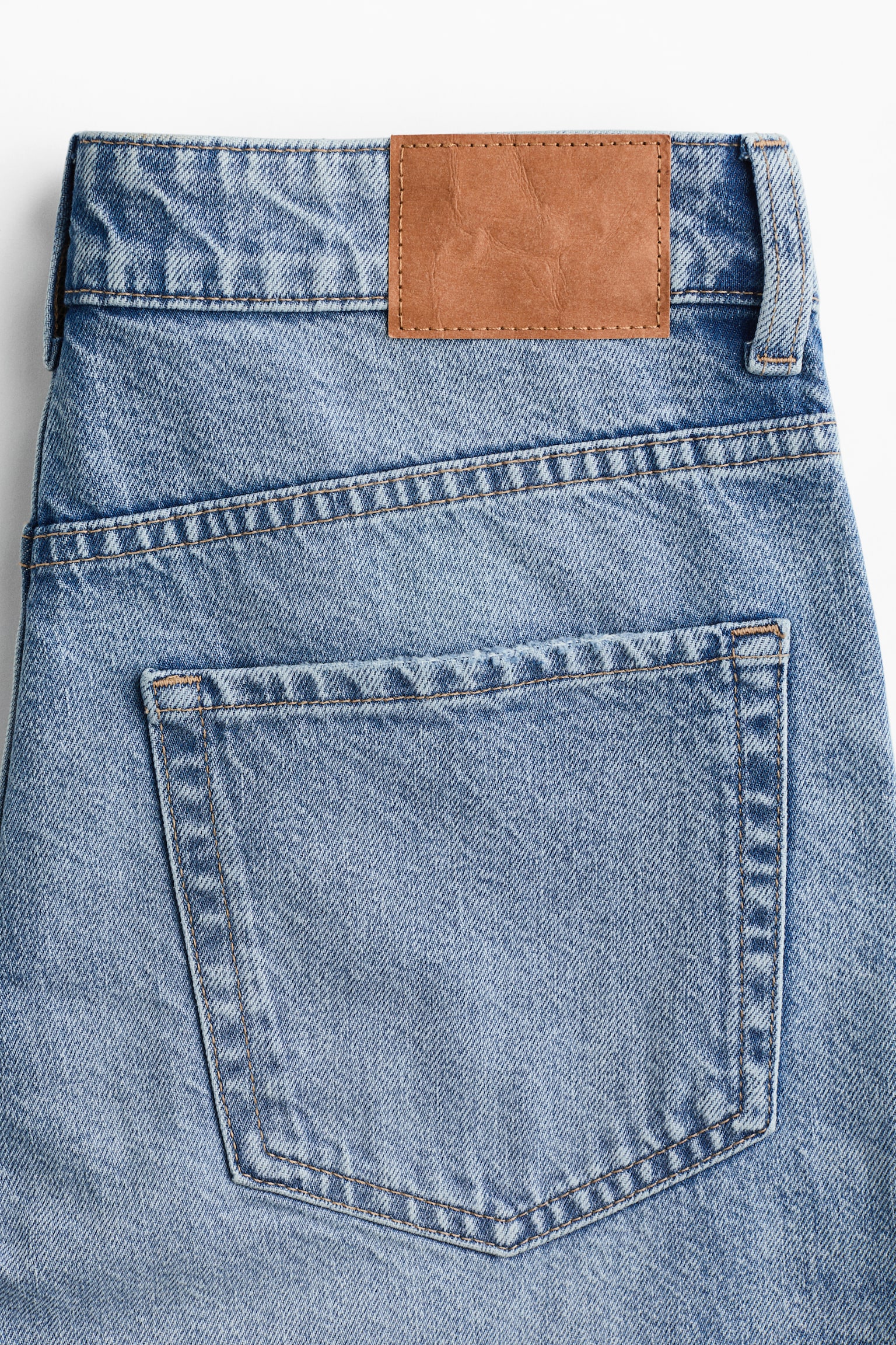 Wide Regular Jeans - Light denim blue/Azul denim/Blanco/Marrón oscuro - 4