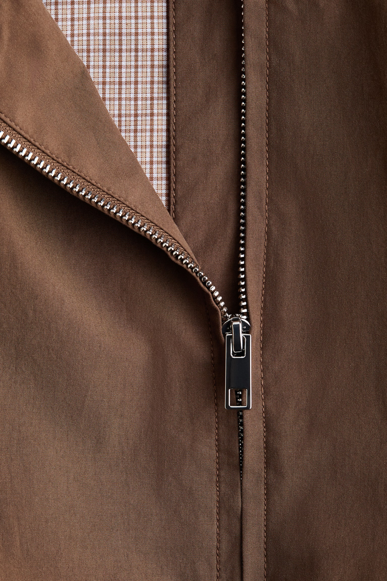 Bubble-hem cotton jacket - Brown - 6