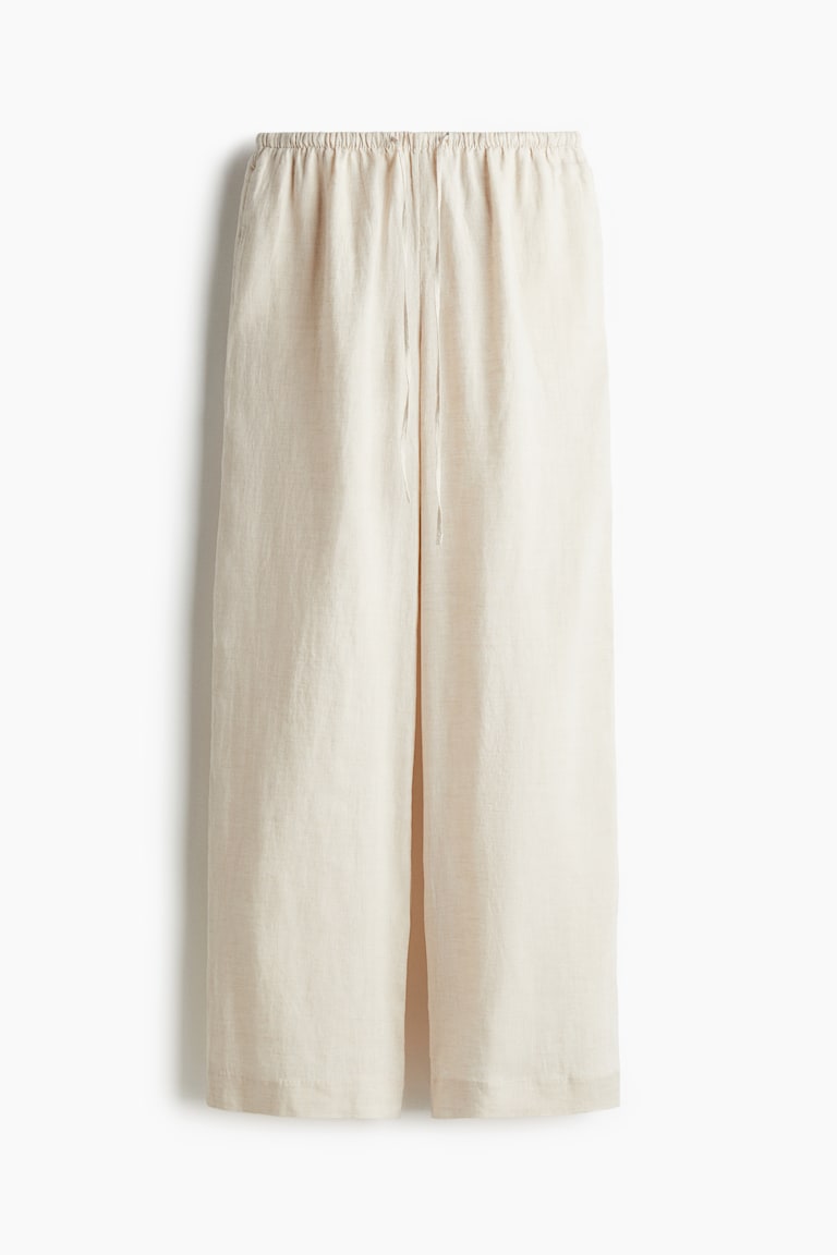 Lanene pantalone s učkurom