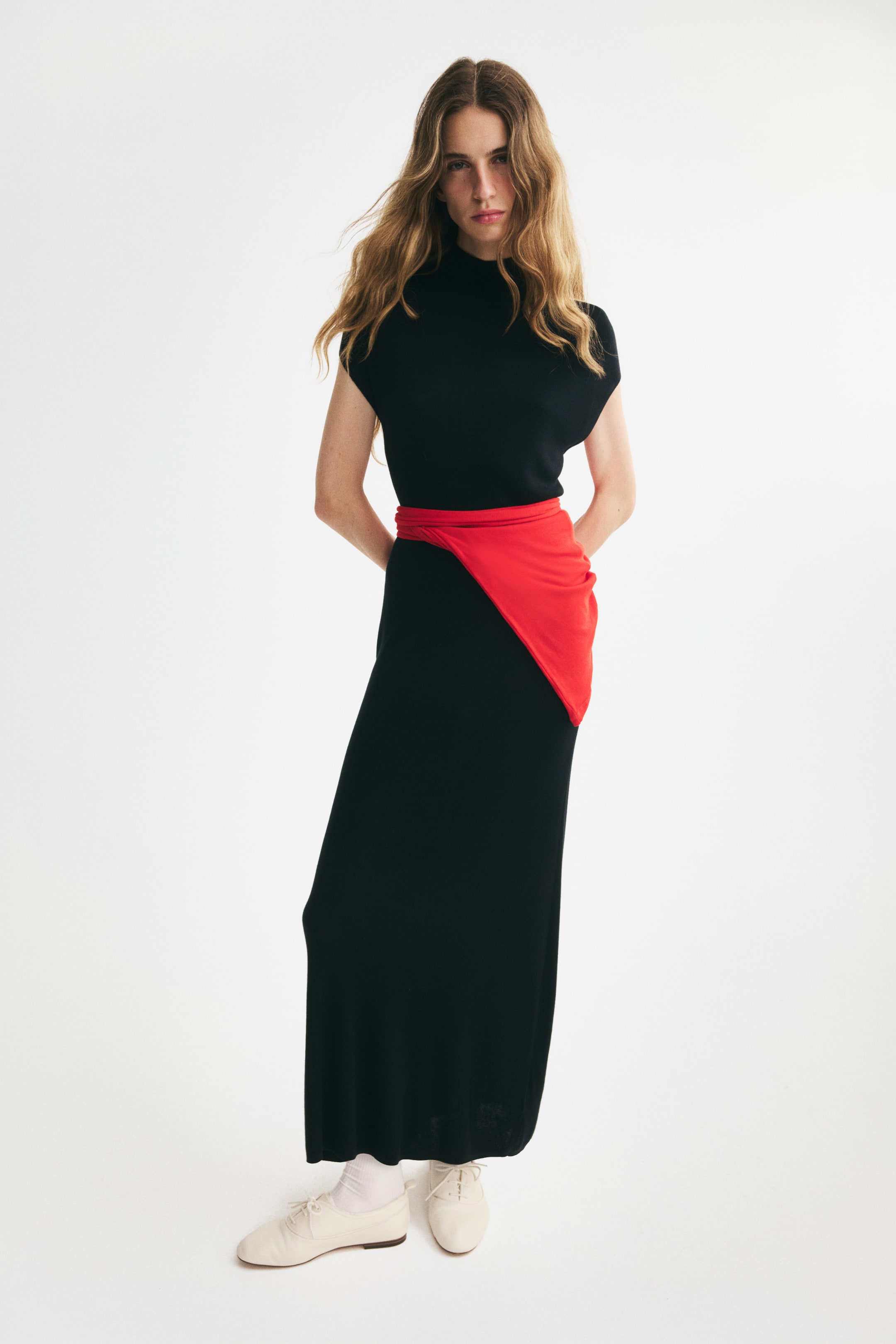 Fine-Knit Mock Turtleneck Dress