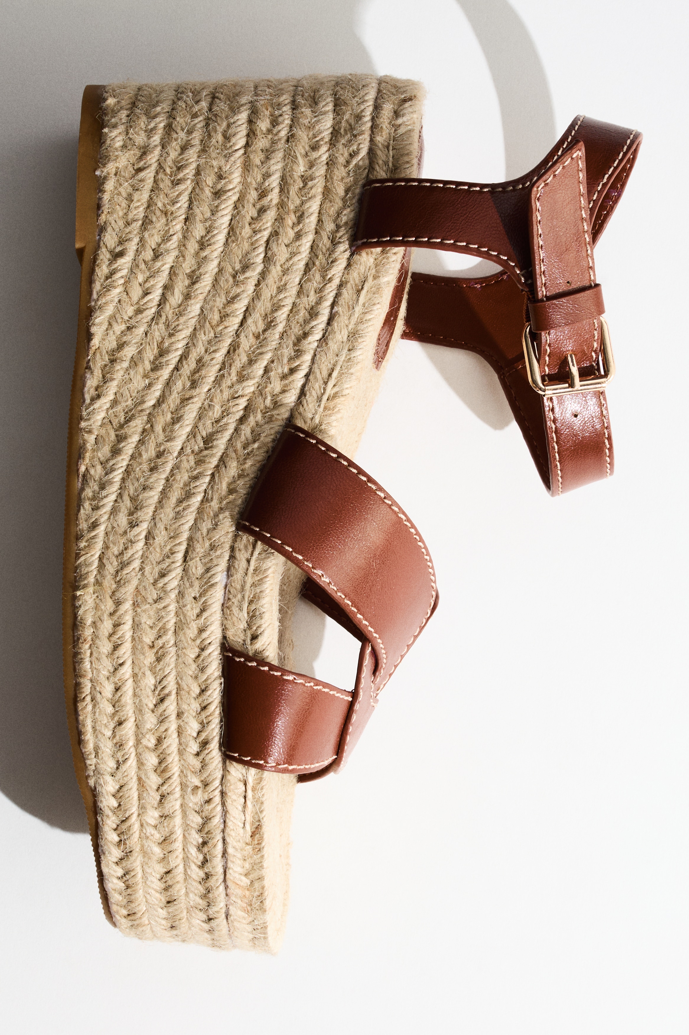 Espadrilles mit Keilabsatz - Braun/Khakigrün