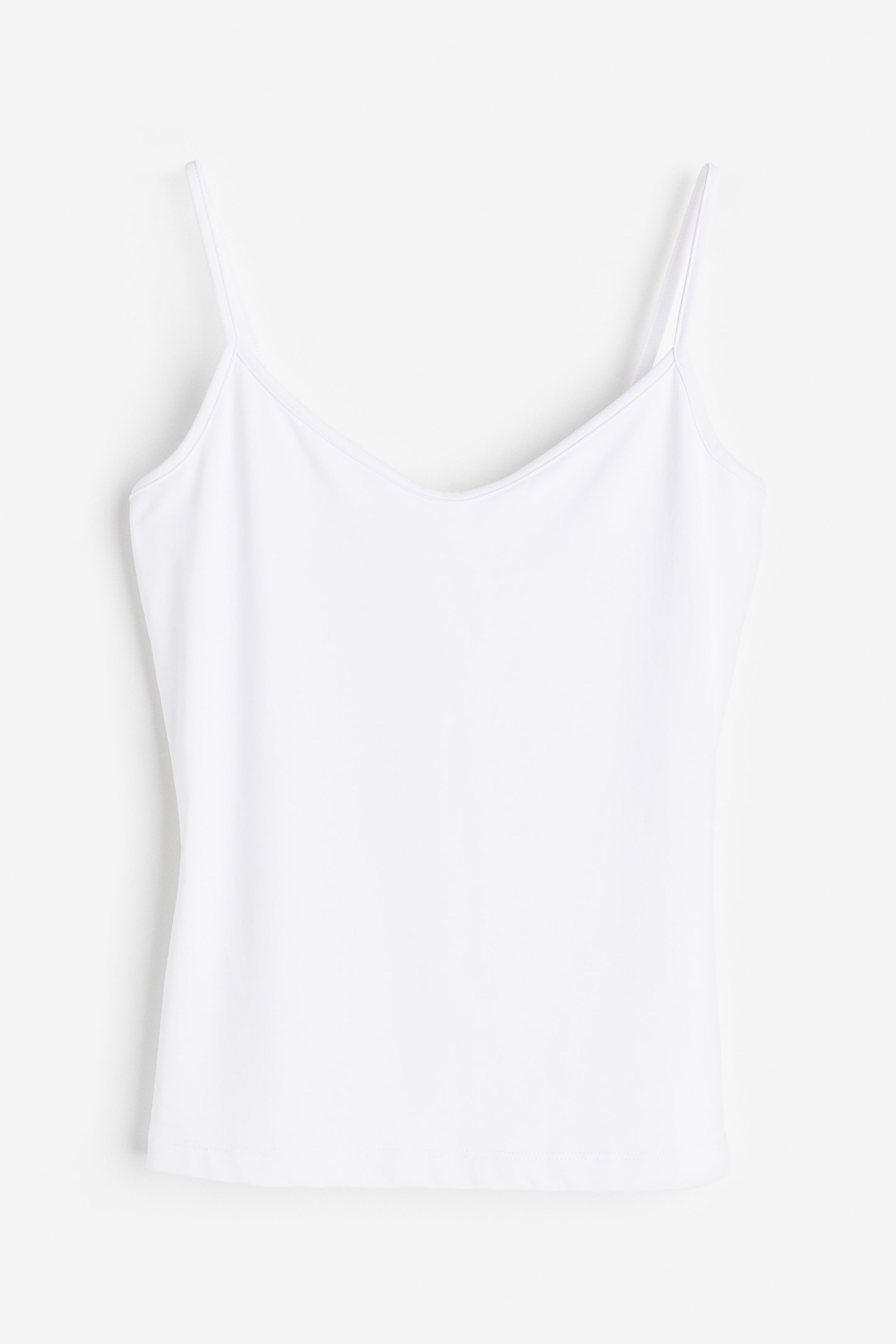 Strappy microfibre top - V-neck - Sleeveless - White - Ladies | H&M GB