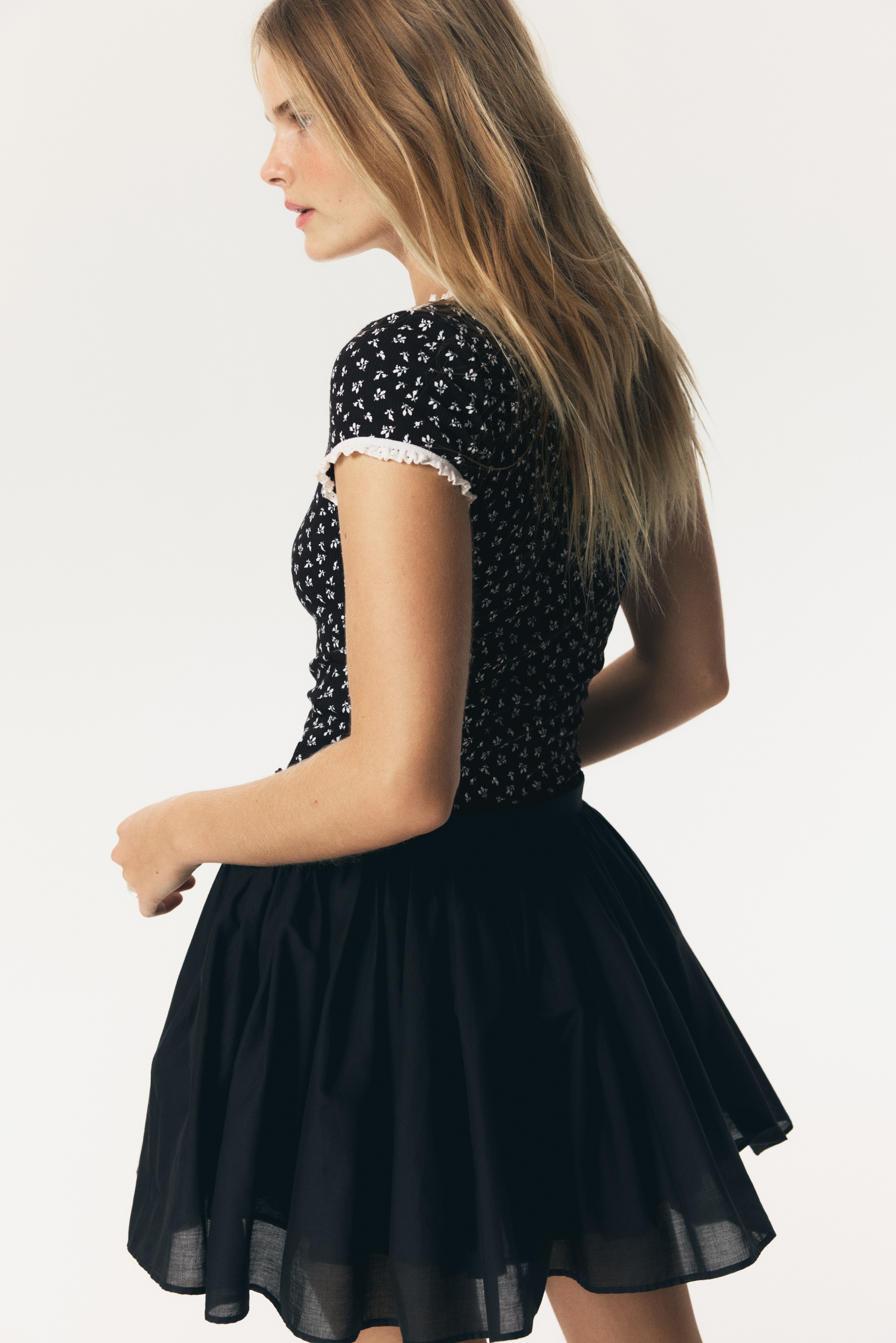 Lace-trimmed top