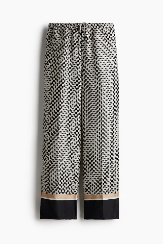Pull-on broek - Zwart/dessin/Roomwit/gestreept - 1