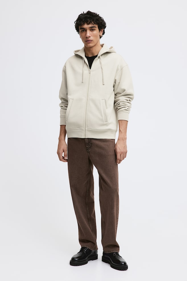 Loose Fit Zip-through hoodie - Light beige/Black/Grey marl/Brown/dc/dc - 1