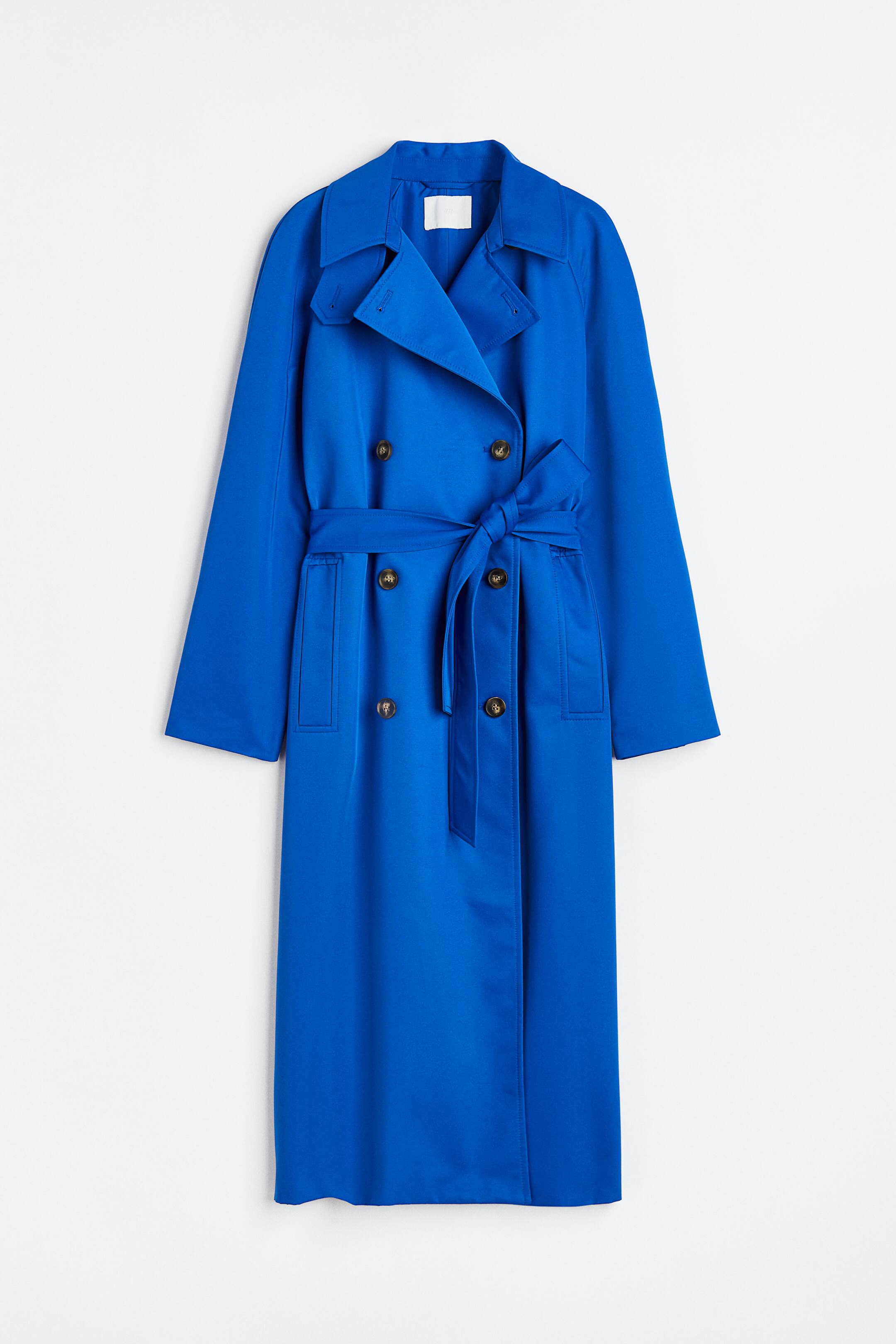 Double-breasted Trench Coat - Bright blue - Ladies | H&M US