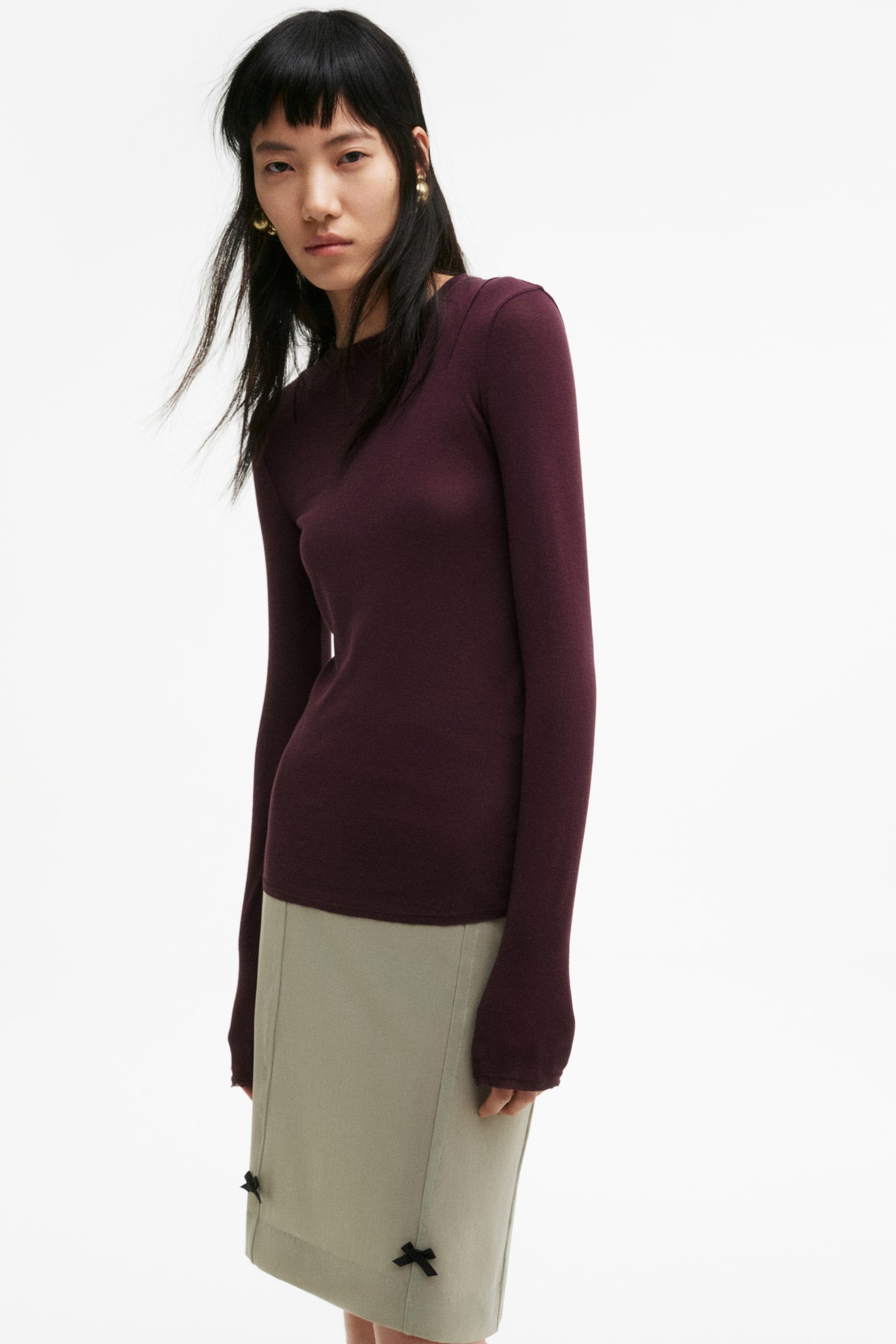 חצאית רשת עם פפיונים - ירוק חאקי בהיר - 5