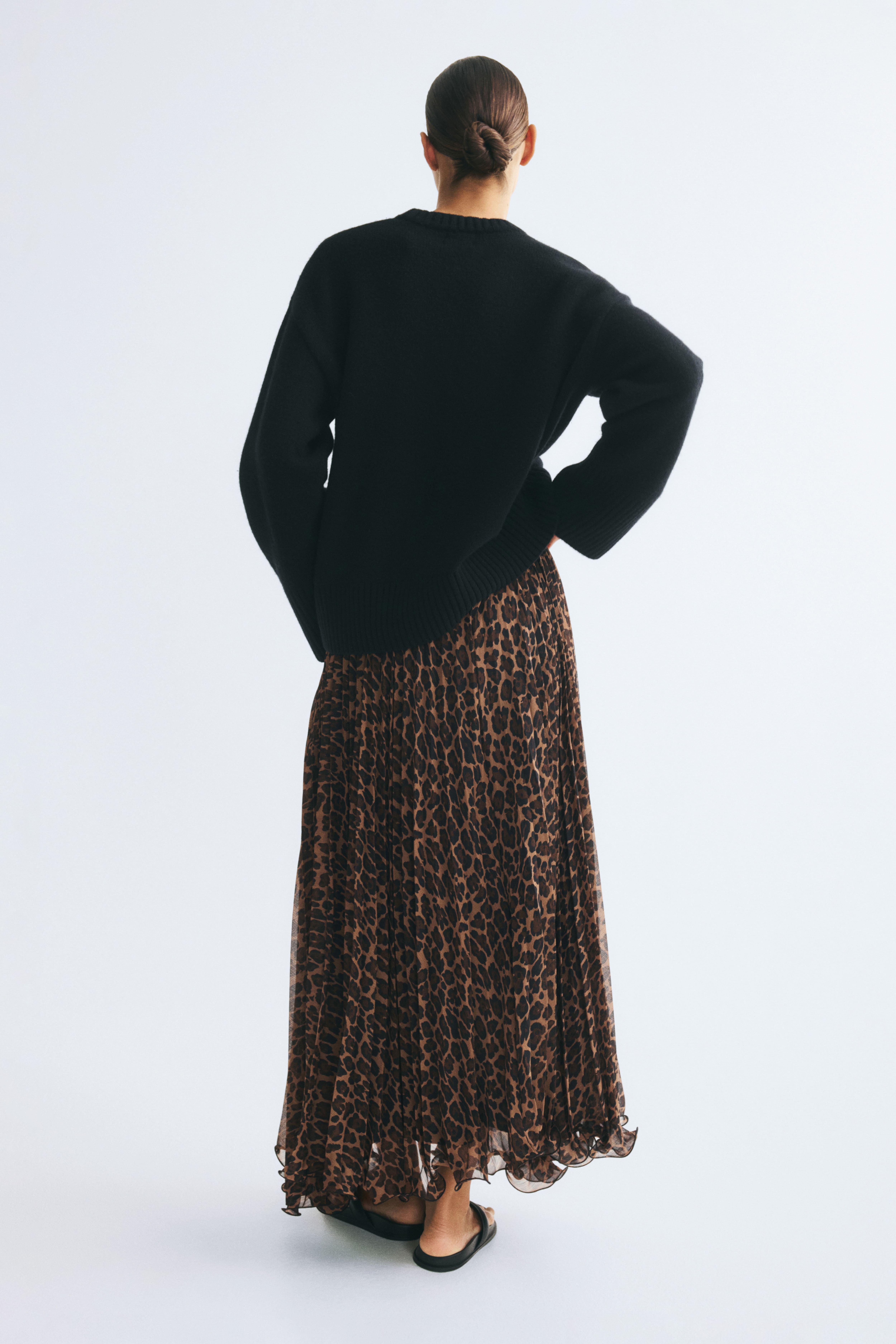 Sheer Pleated Skirt