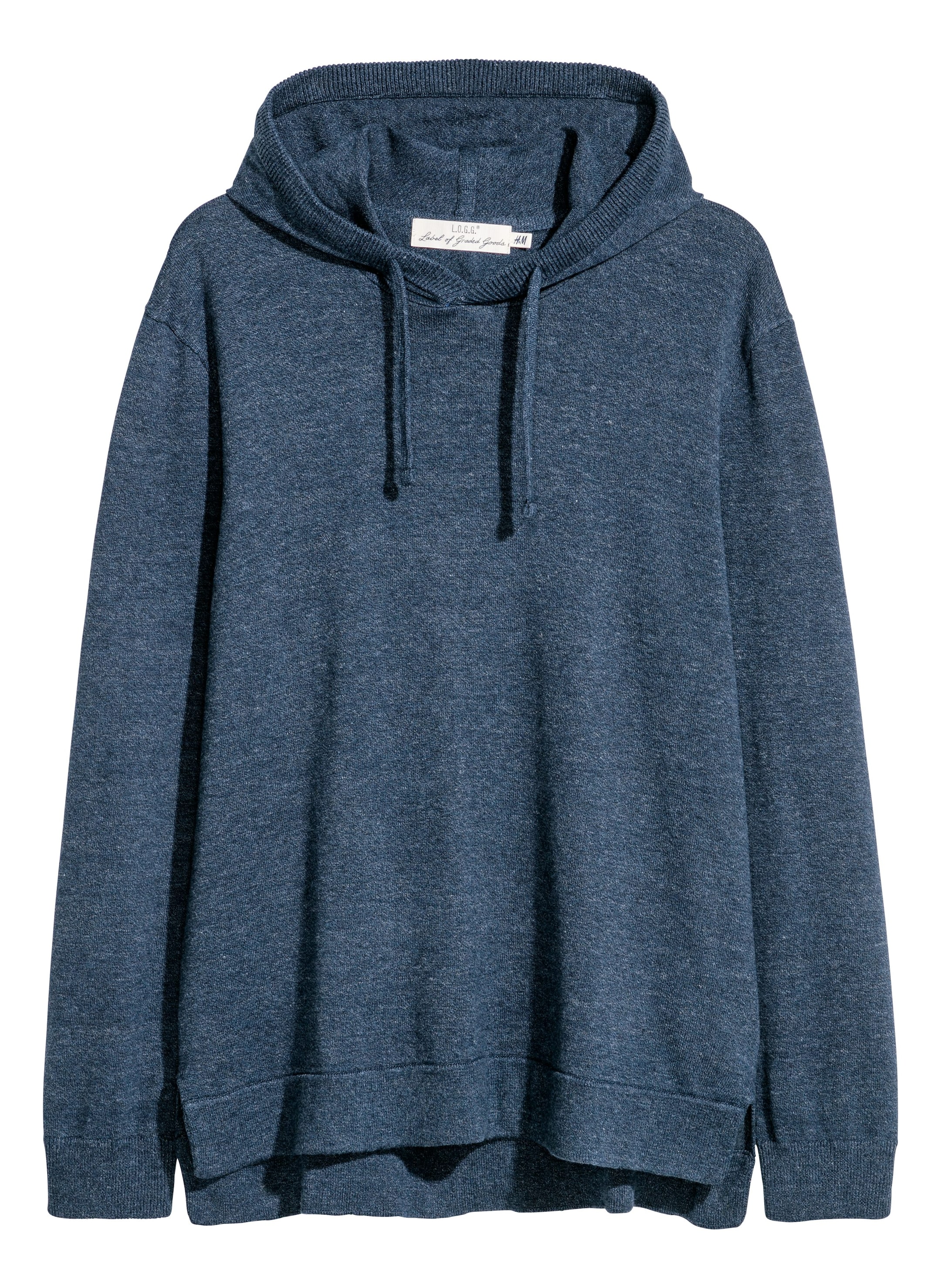 Näytä suurempi kuva: Ohut neulehuppari - Tumma sinimeleerattu - MIEHET | H&M FI 1