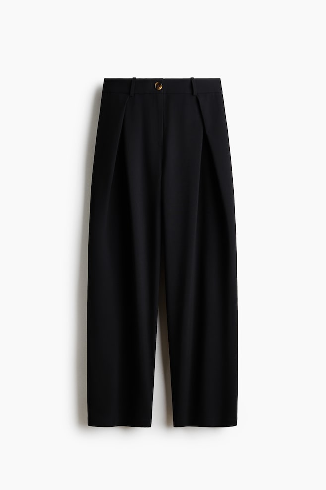 Wide-Leg Dress Pants - Black/Dark plum red - 1