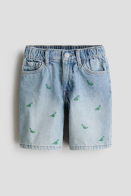 Jeansshorts med broderier