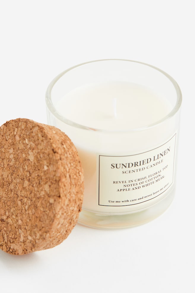 Cork-lid scented candle - White/Sundried Linen/Beige/Sublime Patchouli - 3