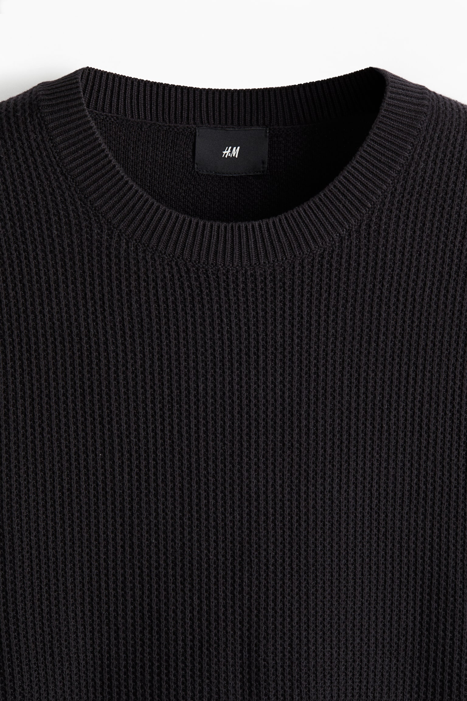 와플 텍스처 스웨터 베스트 루즈핏 - 블랙/핑크 - 5