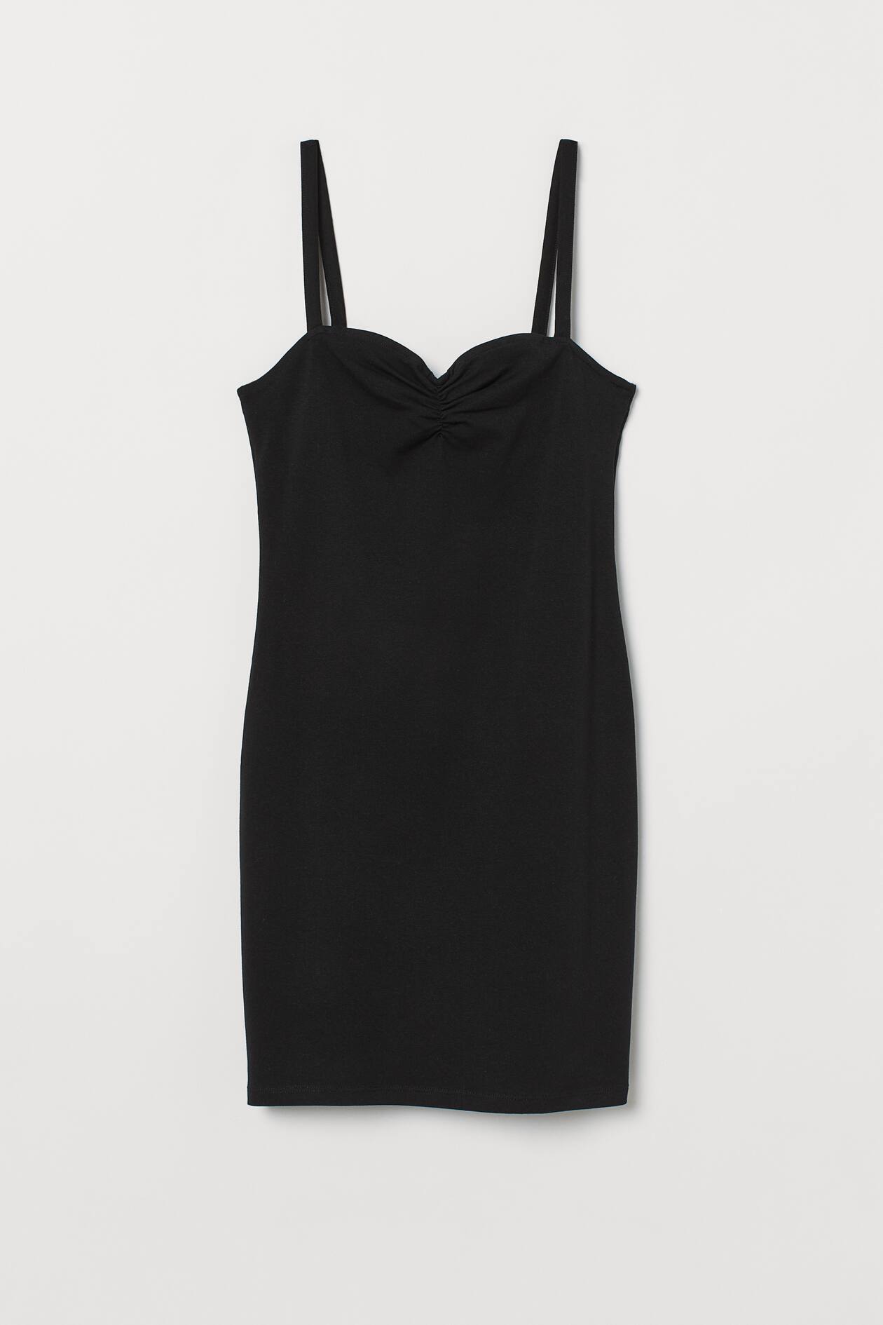 Fitted Jersey Dress - Sleeveless - Short - Black - Ladies | H&M US