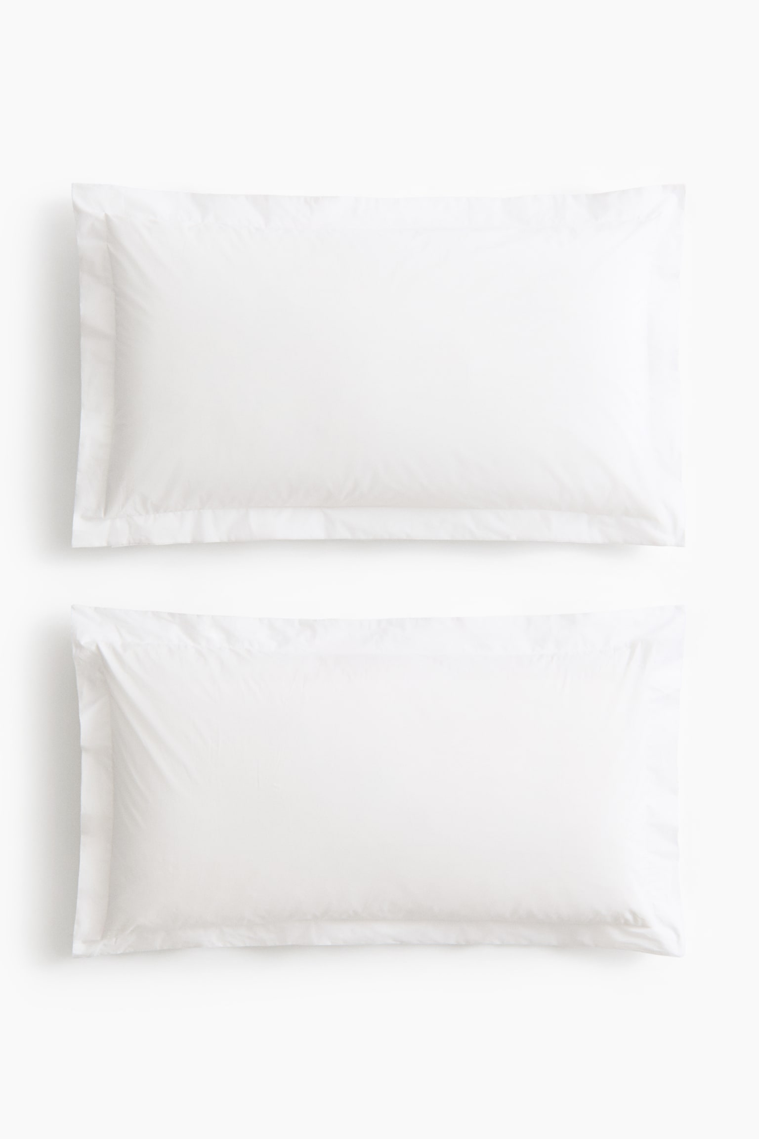 2-pack cotton percale pillowcases - White/Light mole - 1
