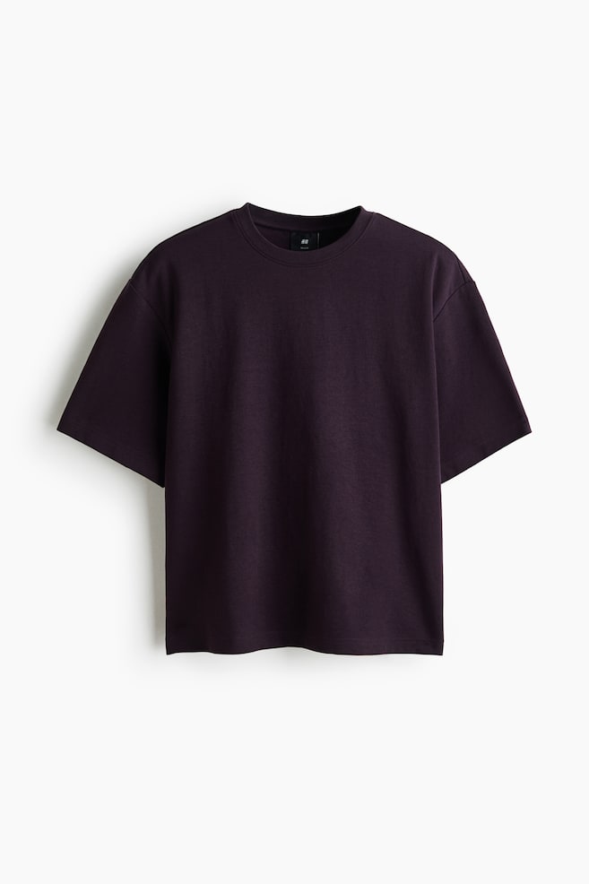 Relaxed Fit T-shirt - Dark purple/Dark brown/Light beige - 1