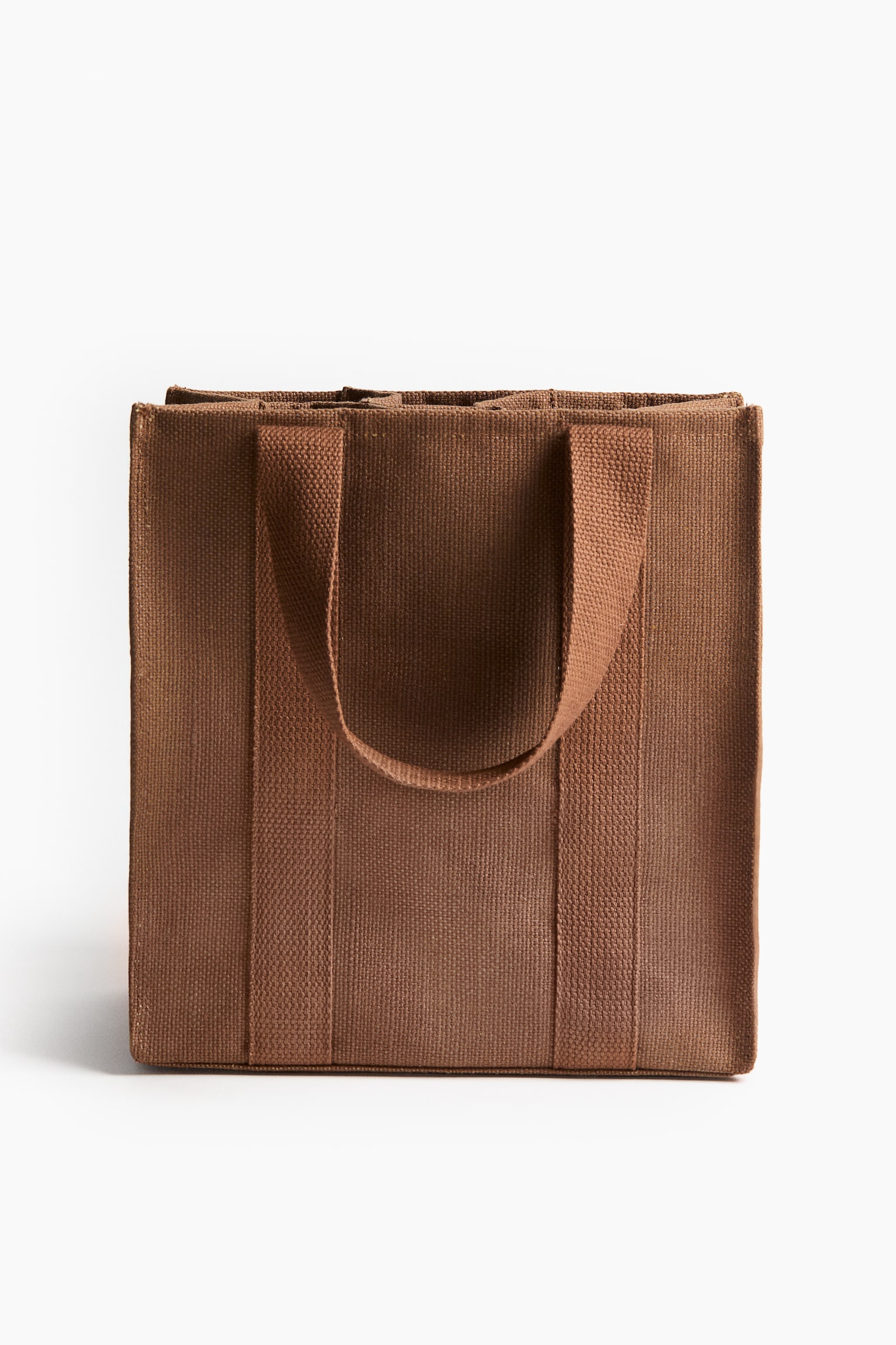 Jute-Blend Bottle Bag - Brown/Light beige