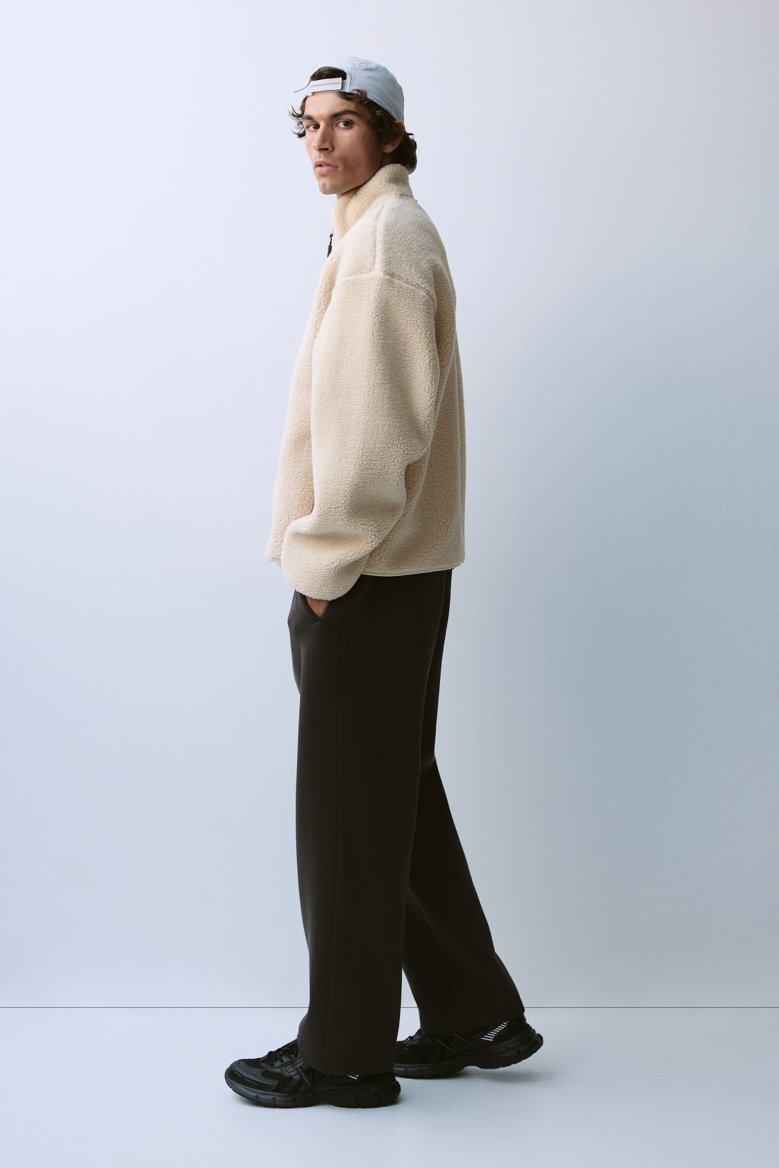 Мужская куртка H&M Teddy Fleece Activewear, цвет: Бежевый — фото 6