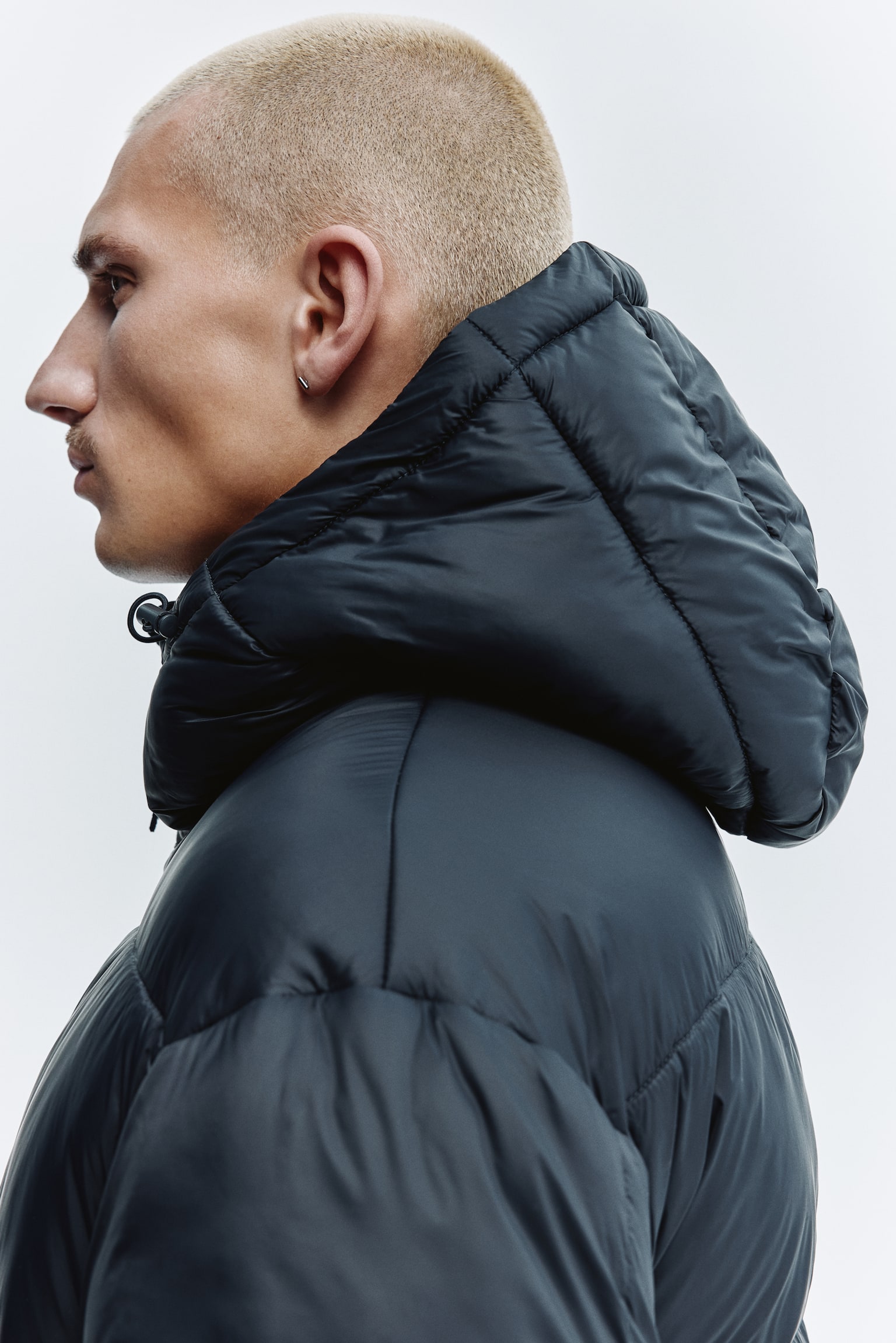 Water-repellent puffer jacket - Navy blue/Black - 5